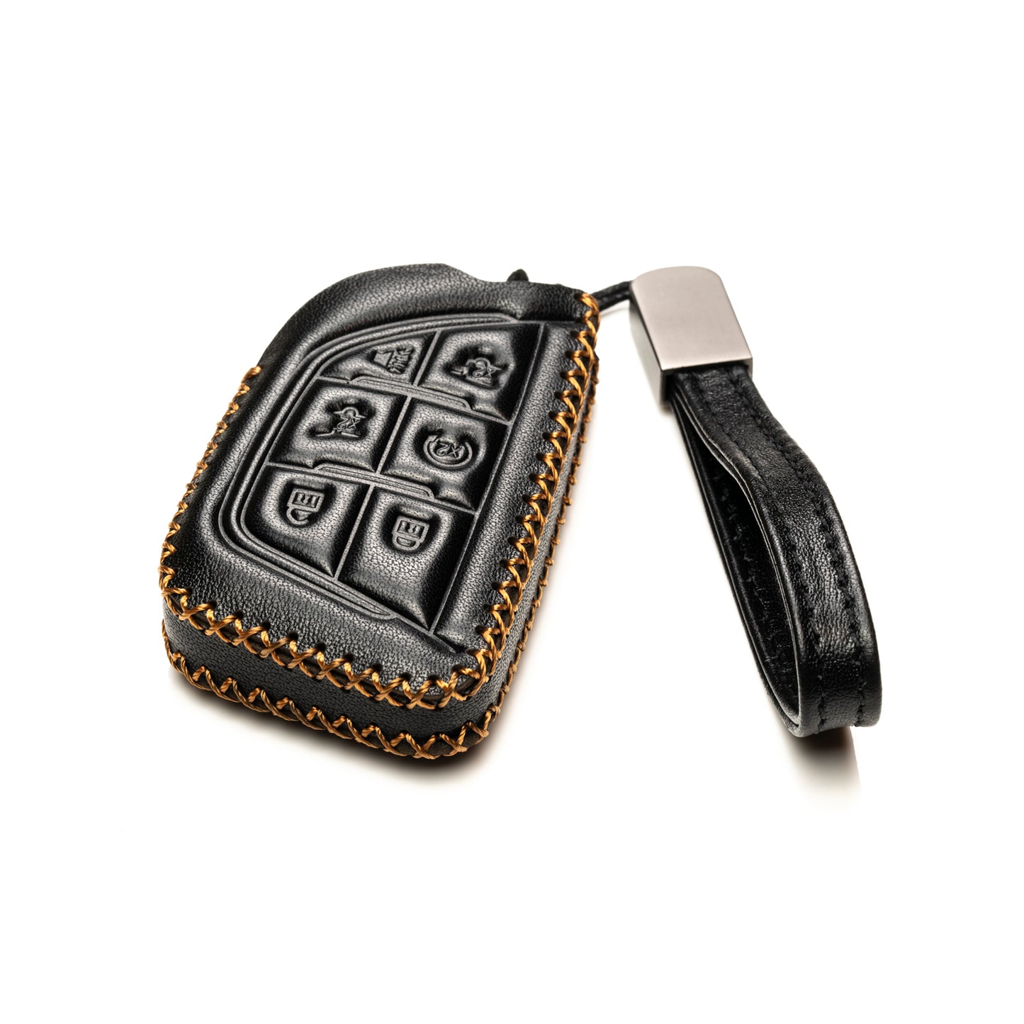Vitodeco Leather Key Fob Case Compatible for Cadillac Escalade 2021-2025, 6-Button
