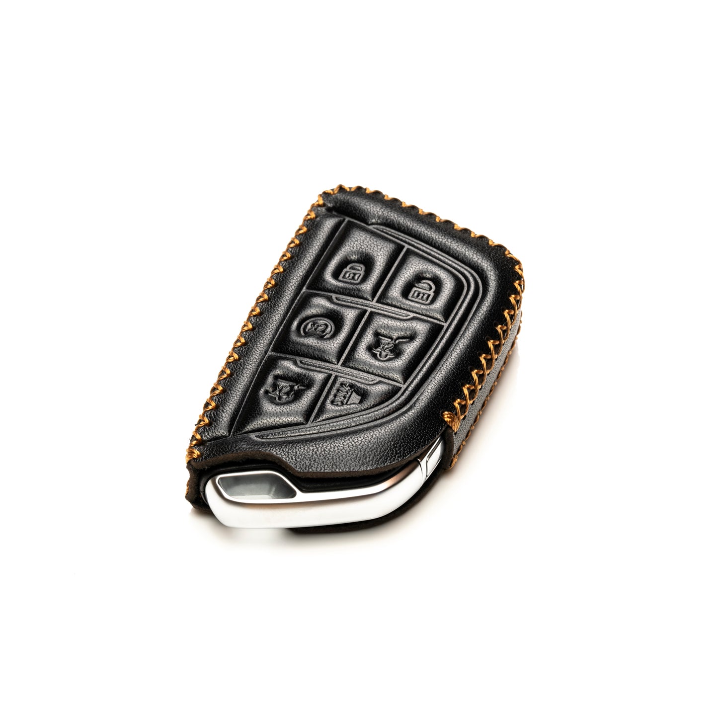 Vitodeco Leather Key Fob Case Compatible for Cadillac Escalade 2021-2025, 6-Button