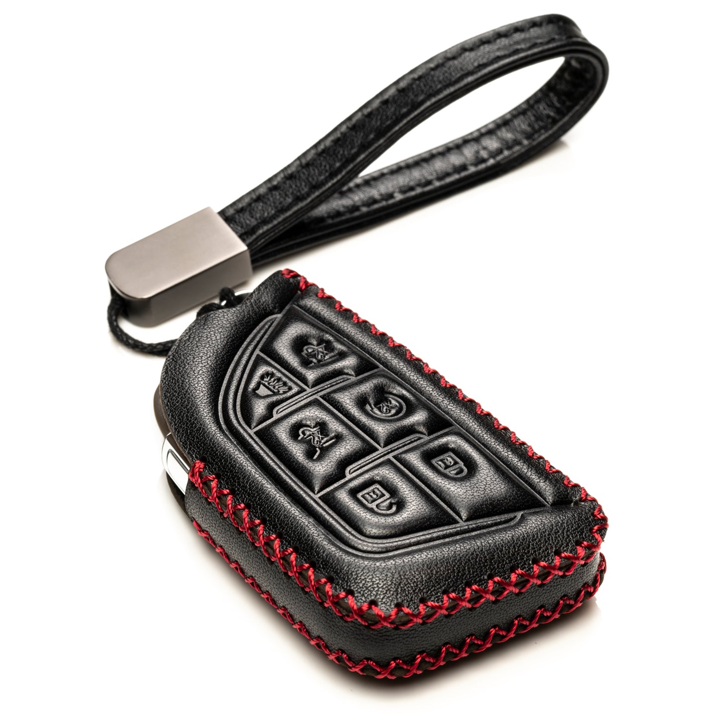 Vitodeco Leather Key Fob Case Compatible for Cadillac Escalade 2021-2025, 6-Button