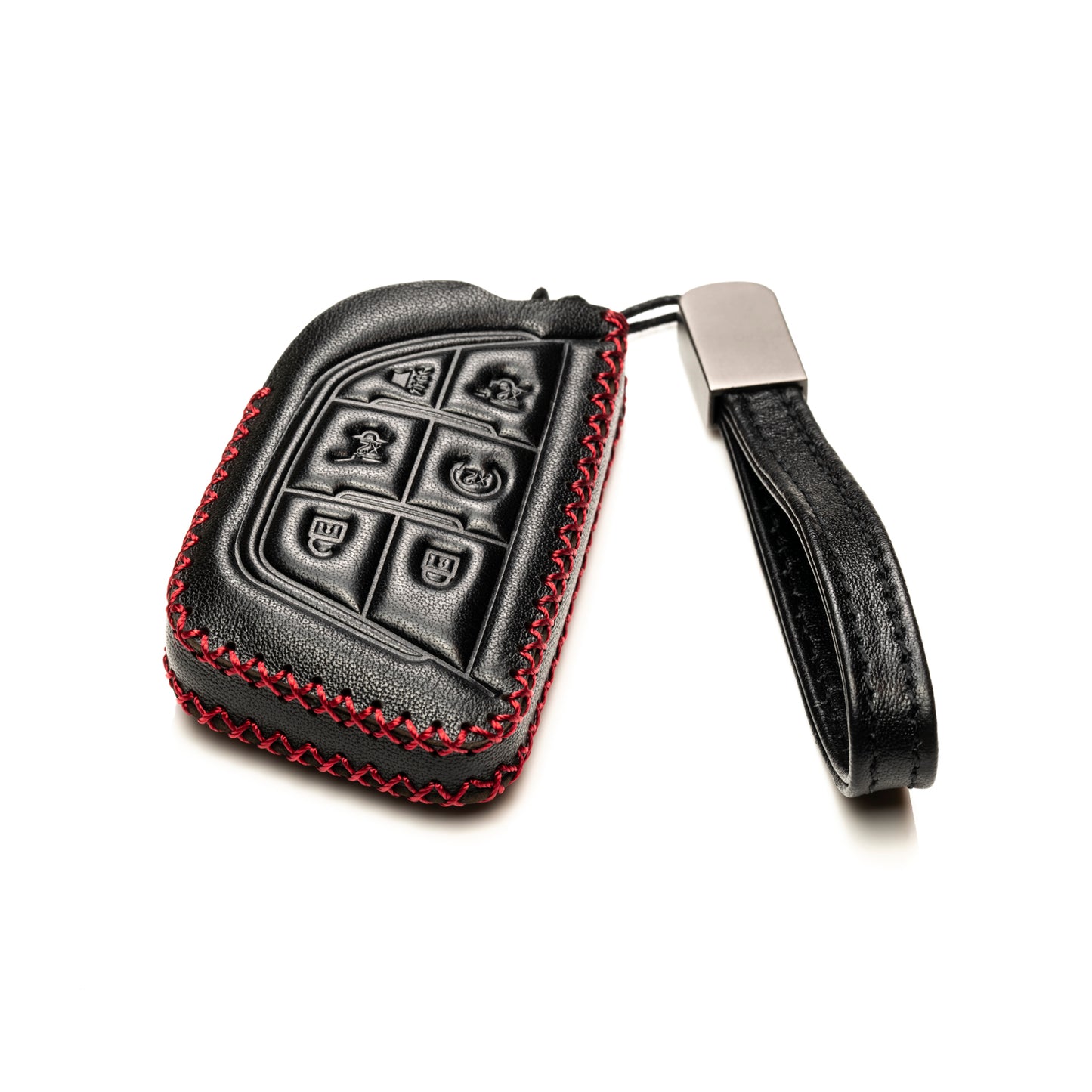 Vitodeco Leather Key Fob Case Compatible for Cadillac Escalade 2021-2025, 6-Button
