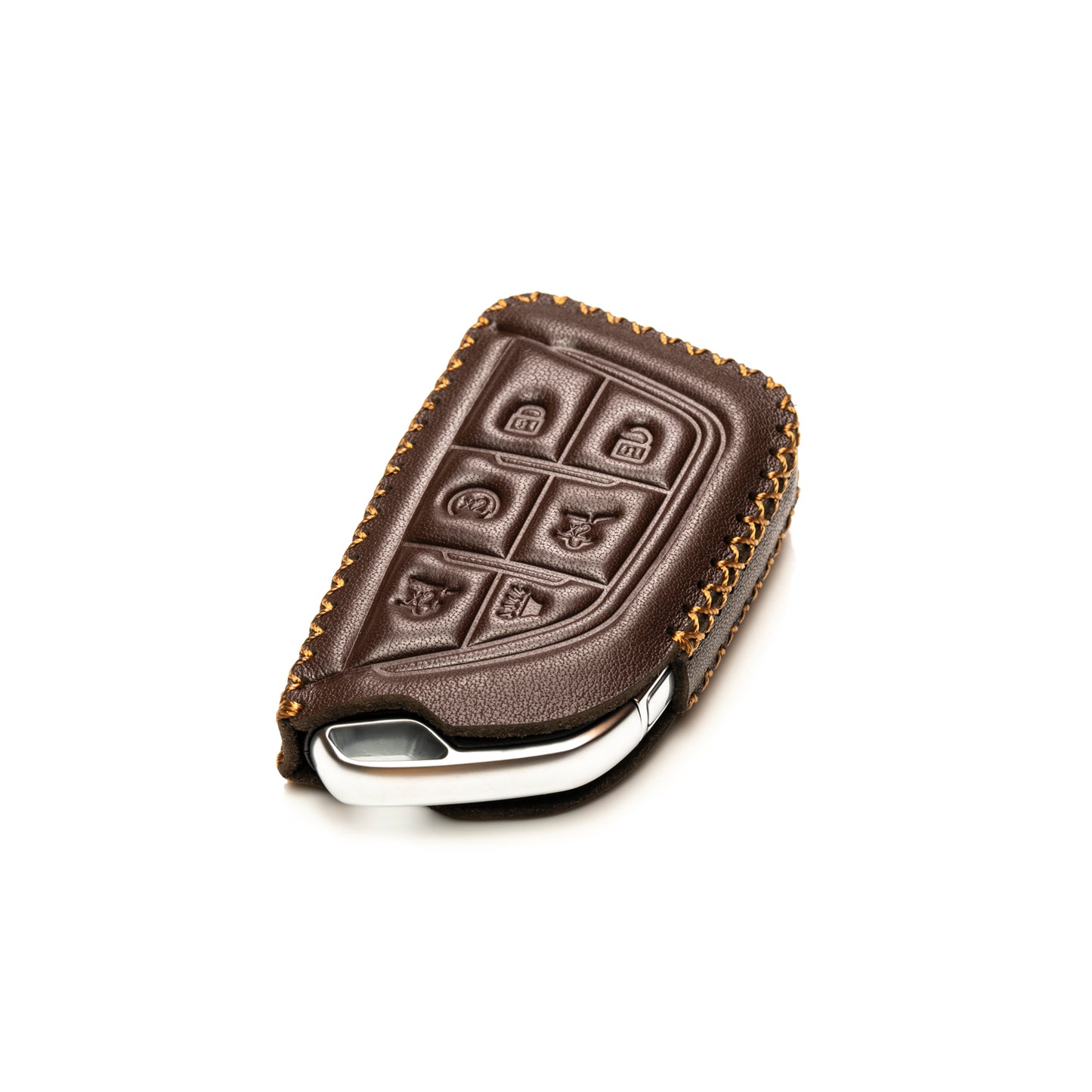 Vitodeco Leather Key Fob Case Compatible for Cadillac Escalade 2021-2025, 6-Button