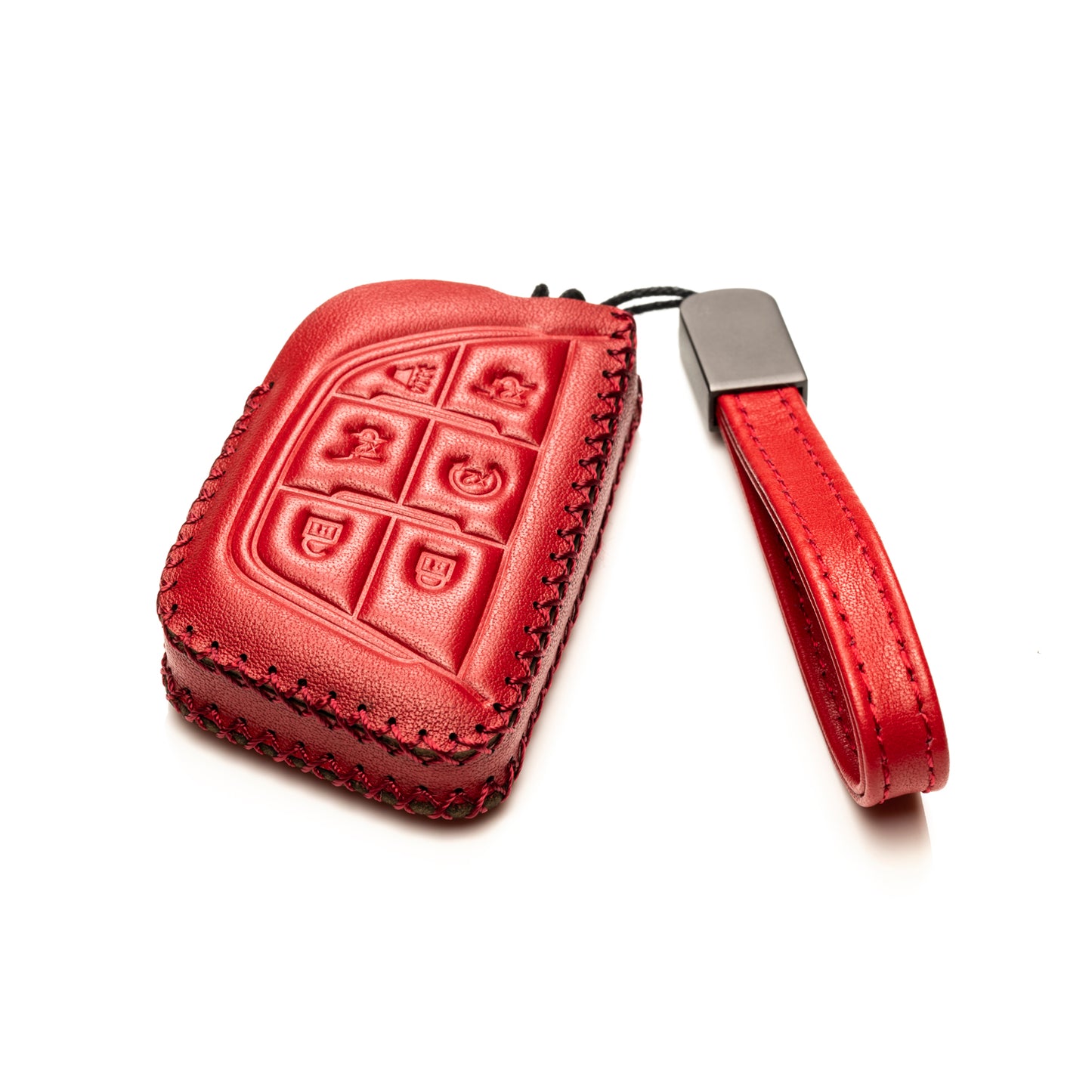 Vitodeco Leather Key Fob Case Compatible for Cadillac Escalade 2021-2025, 6-Button