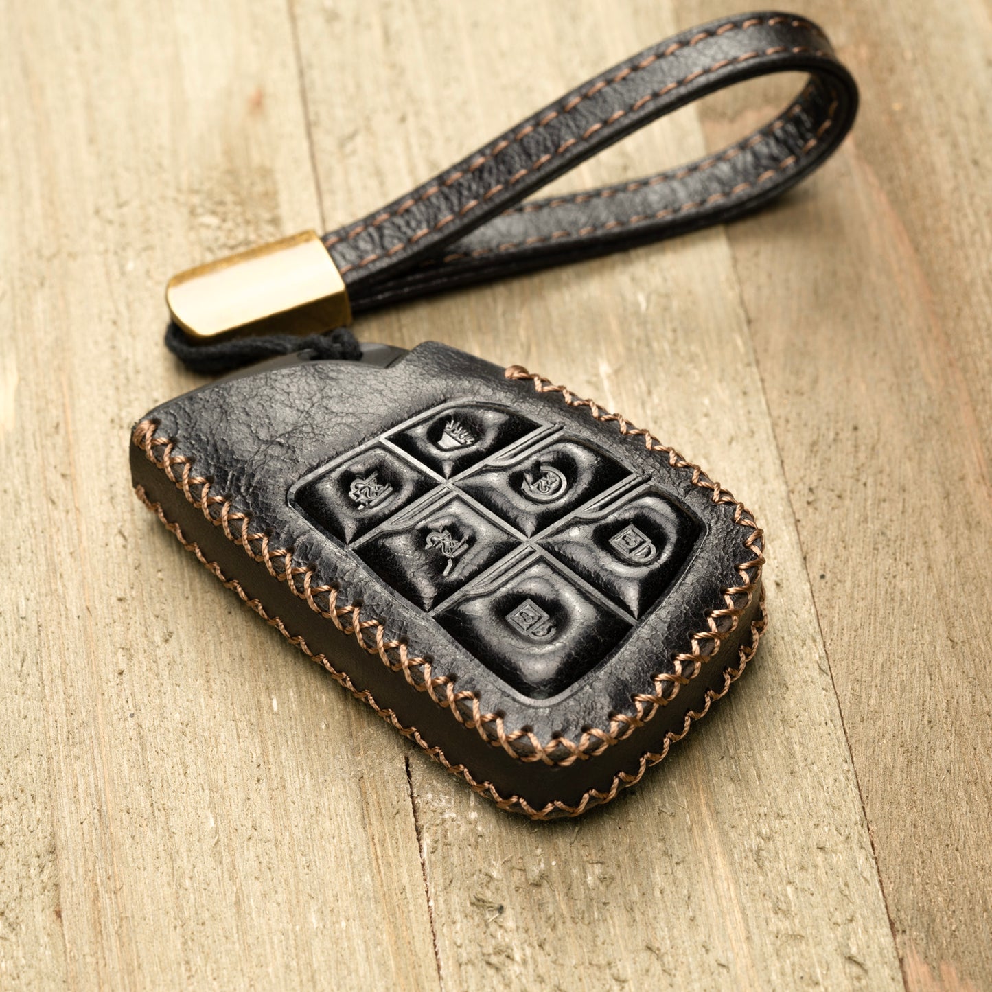 Vitodeco Superior Leather Key Fob Case Compatible for Chevrolet Suburban 2025, Chevrolet Tahoe 2025, Chevrolet Silverado 2025, 6-Button