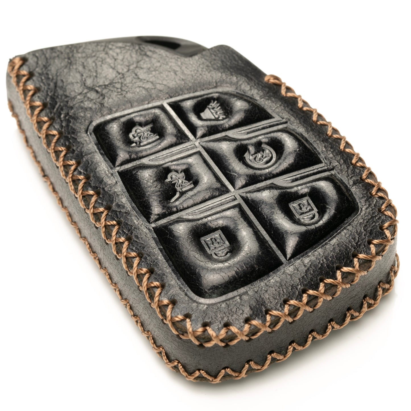 Vitodeco Superior Leather Key Fob Case Compatible for Chevrolet Suburban 2025, Chevrolet Tahoe 2025, Chevrolet Silverado 2025, 6-Button
