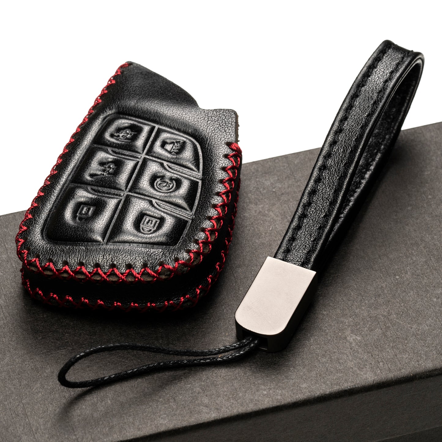 Vitodeco Leather Key Fob Case Compatible for Chevrolet Suburban 2025, Chevrolet Tahoe 2025, Chevrolet Silverado 2025, 6-Button