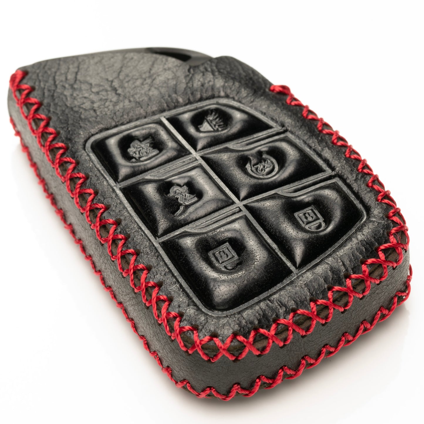 Vitodeco Superior Leather Key Fob Case Compatible for Chevrolet Suburban 2025, Chevrolet Tahoe 2025, Chevrolet Silverado 2025, 6-Button