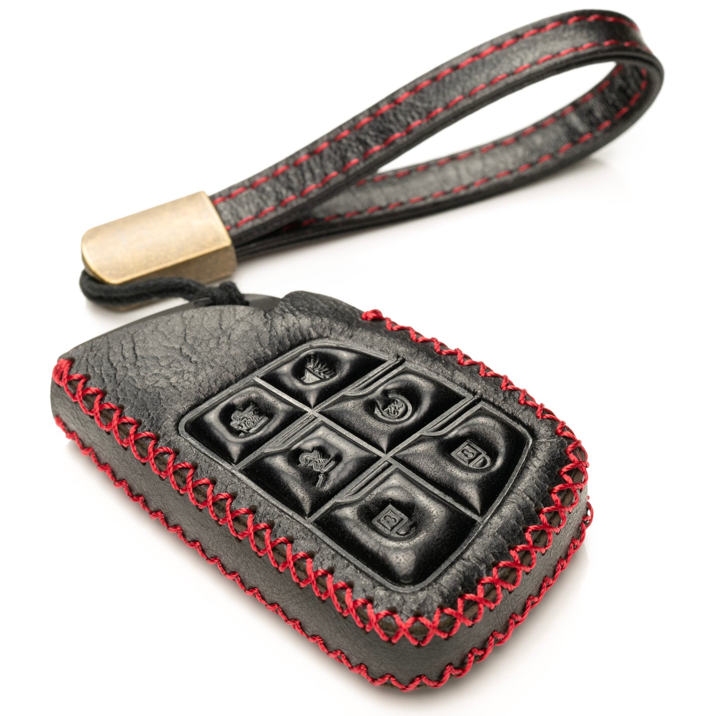 Vitodeco Superior Leather Key Fob Case Compatible for Chevrolet Suburban 2025, Chevrolet Tahoe 2025, Chevrolet Silverado 2025, 6-Button