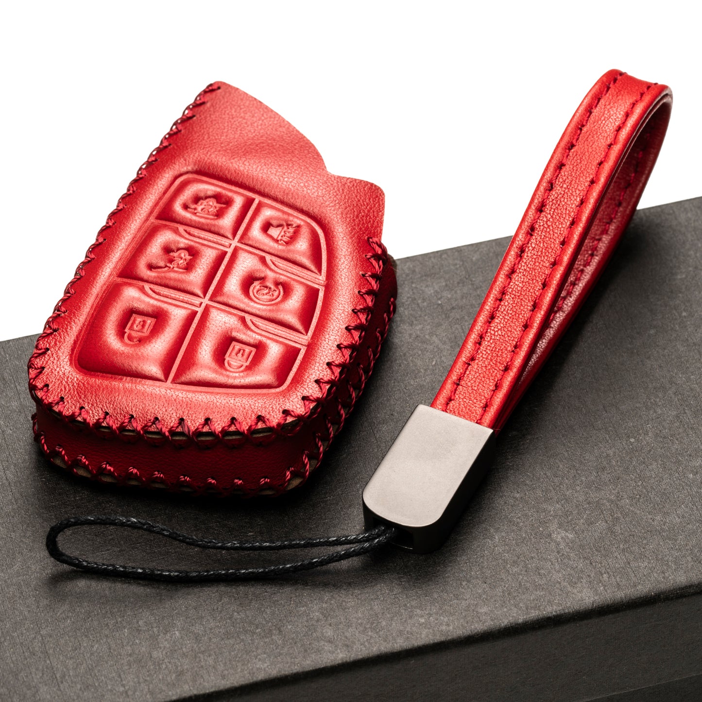 Vitodeco Leather Key Fob Case Compatible for Chevrolet Suburban 2025, Chevrolet Tahoe 2025, Chevrolet Silverado 2025, 6-Button