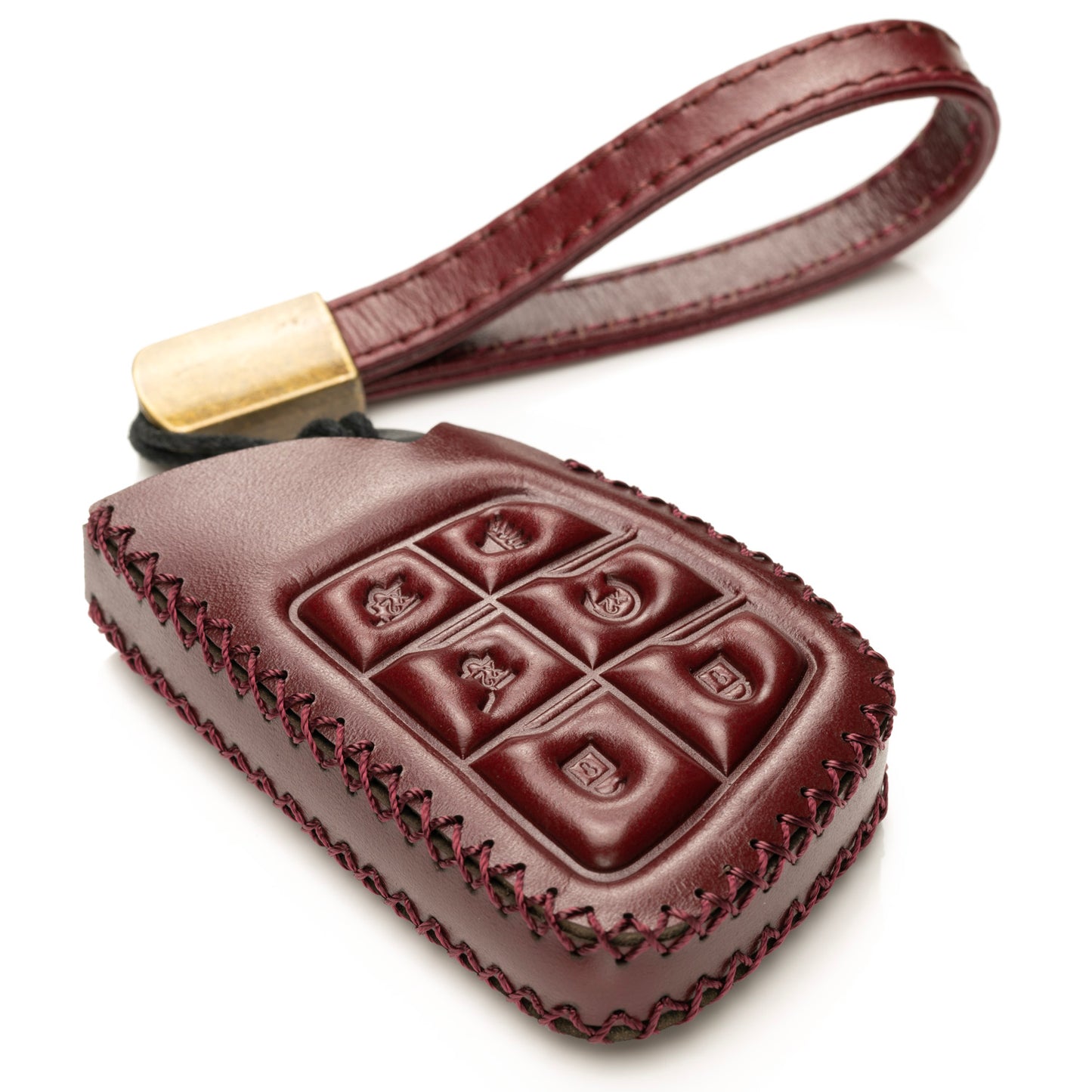 Vitodeco Superior Leather Key Fob Case Compatible for Chevrolet Suburban 2025, Chevrolet Tahoe 2025, Chevrolet Silverado 2025, 6-Button
