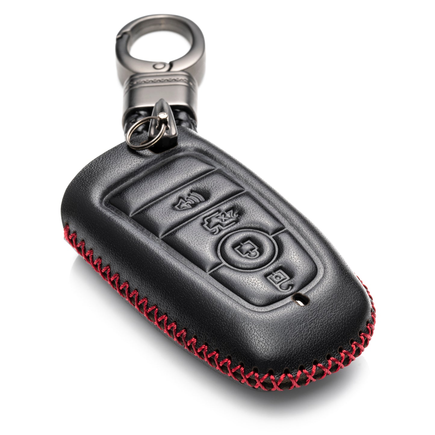 Vitodeco Leather Key Fob Case Compatible for Ford Escape 2025, Bronco 2025, Explorer 2025, Edge 2025, Expedition 2025, F-150, Mustang 2025, F150 2025, 4-Button