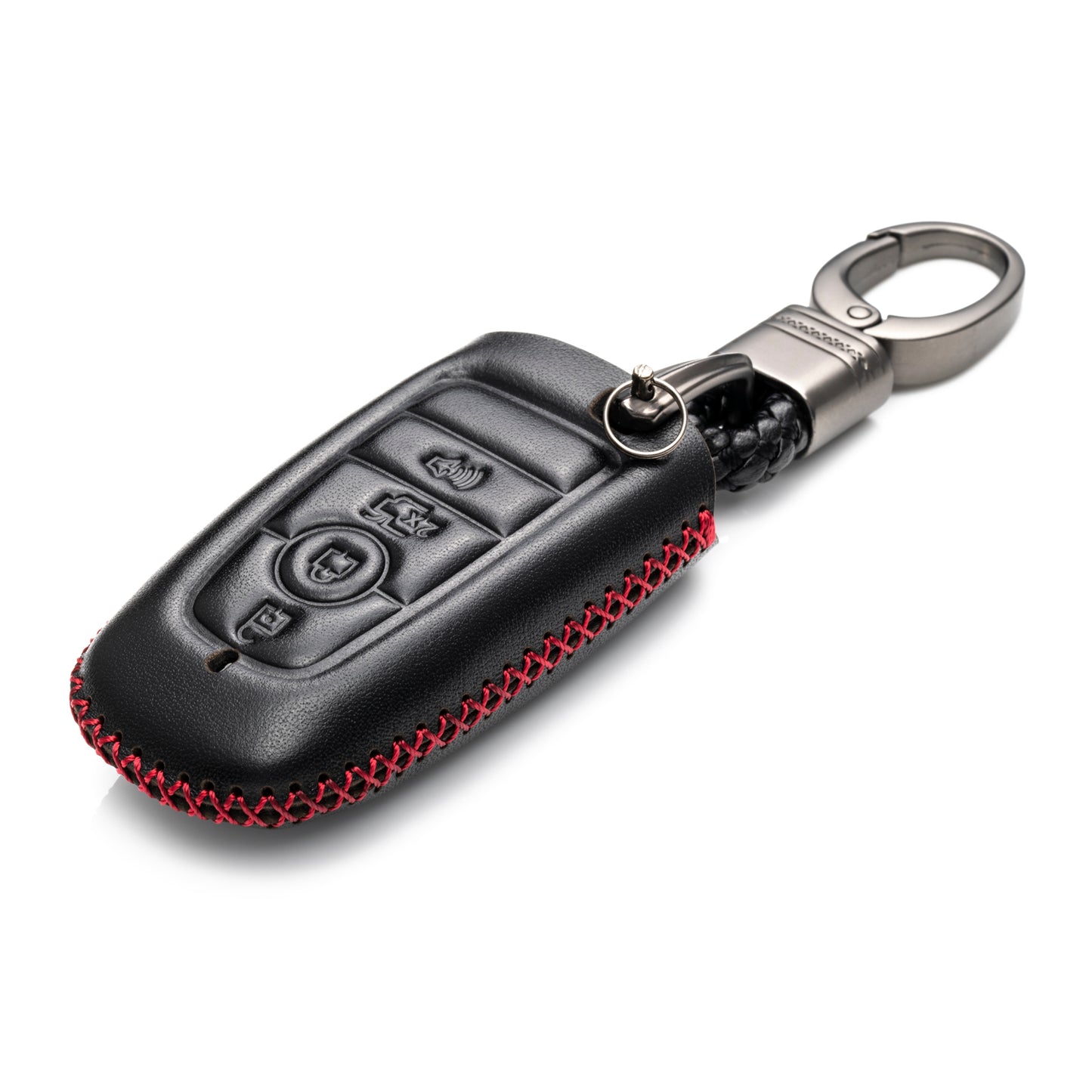 Vitodeco Leather Key Fob Case Compatible for Ford Escape 2025, Bronco 2025, Explorer 2025, Edge 2025, Expedition 2025, F-150, Mustang 2025, F150 2025, 4-Button