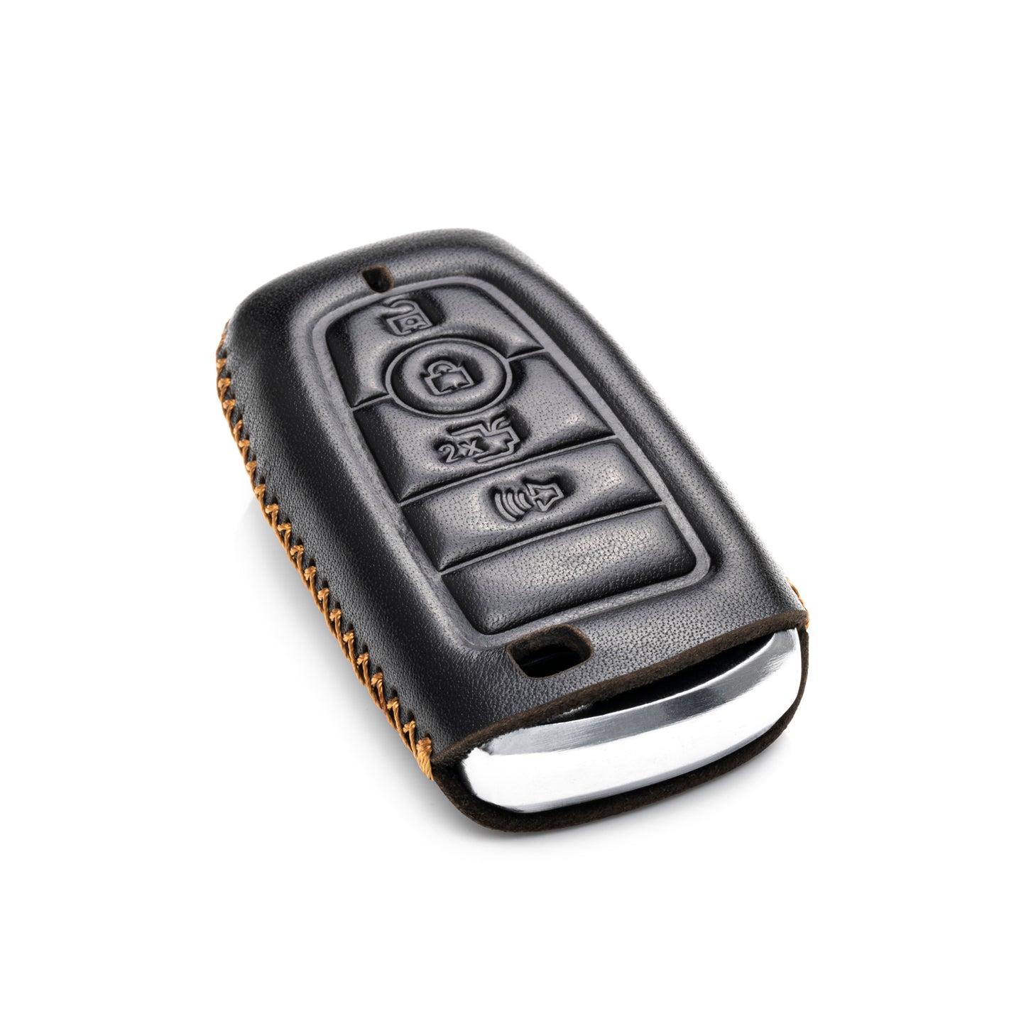 Vitodeco Leather Key Fob Case Compatible for Ford Escape 2025, Bronco 2025, Explorer 2025, Edge 2025, Expedition 2025, F-150, Mustang 2025, F150 2025, 4-Button