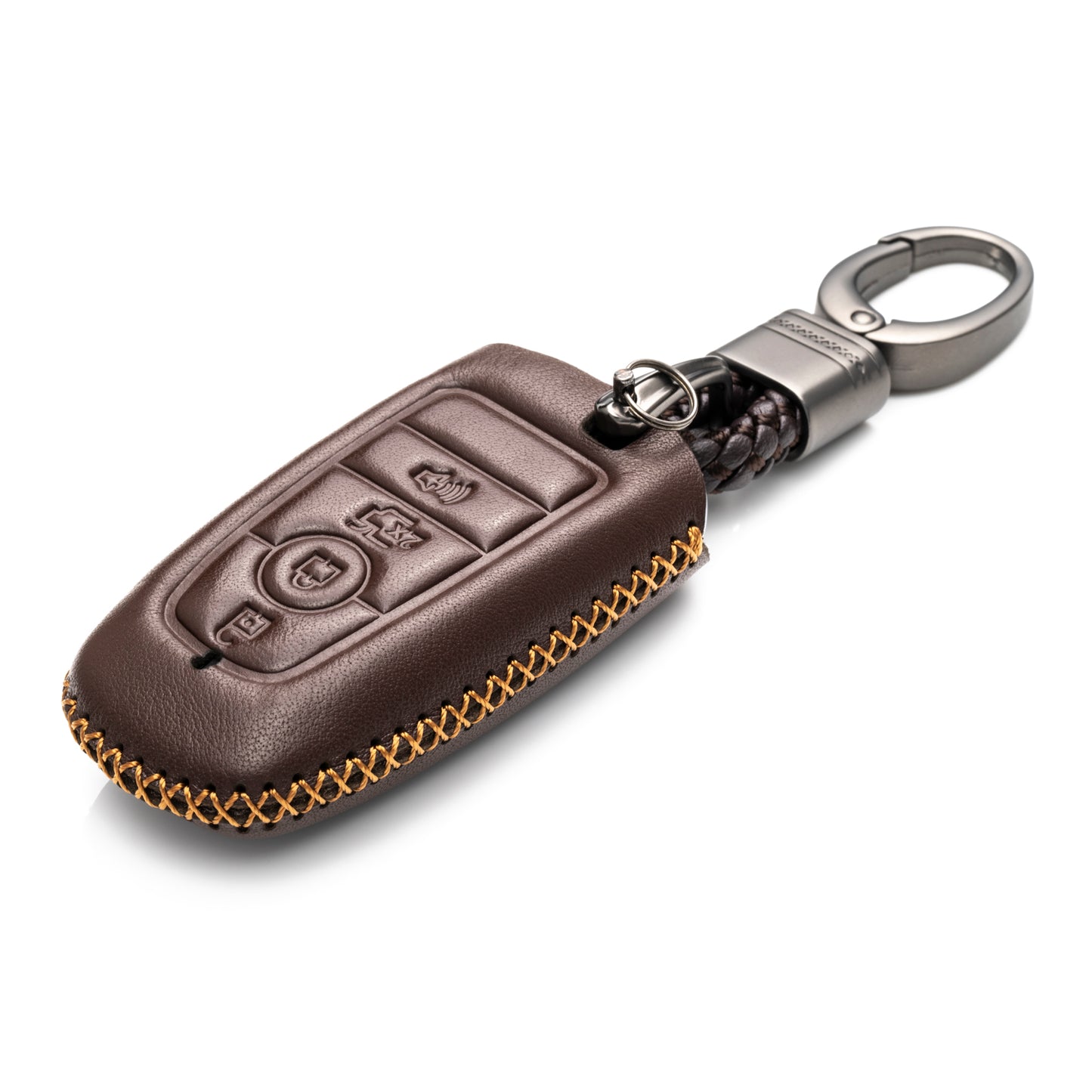 Vitodeco Leather Key Fob Case Compatible for Ford Escape 2025, Bronco 2025, Explorer 2025, Edge 2025, Expedition 2025, F-150, Mustang 2025, F150 2025, 4-Button