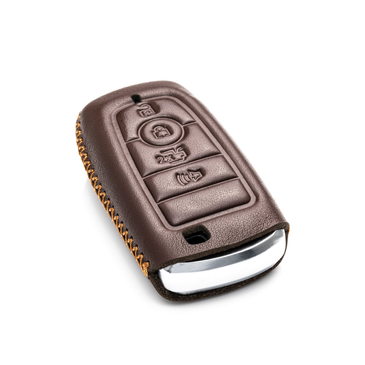 Vitodeco Leather Key Fob Case Compatible for Ford Escape 2025, Bronco 2025, Explorer 2025, Edge 2025, Expedition 2025, F-150, Mustang 2025, F150 2025, 4-Button