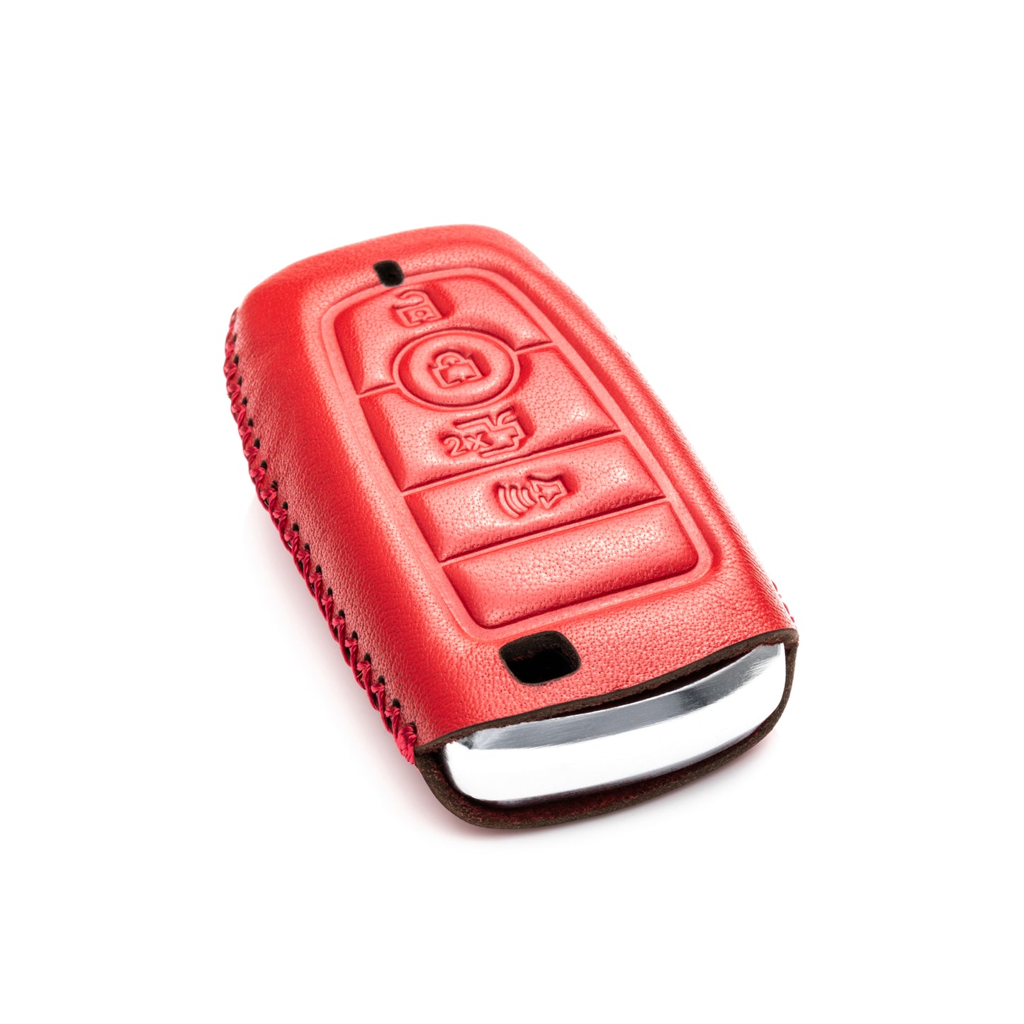 Vitodeco Leather Key Fob Case Compatible for Ford Escape 2025, Bronco 2025, Explorer 2025, Edge 2025, Expedition 2025, F-150, Mustang 2025, F150 2025, 4-Button