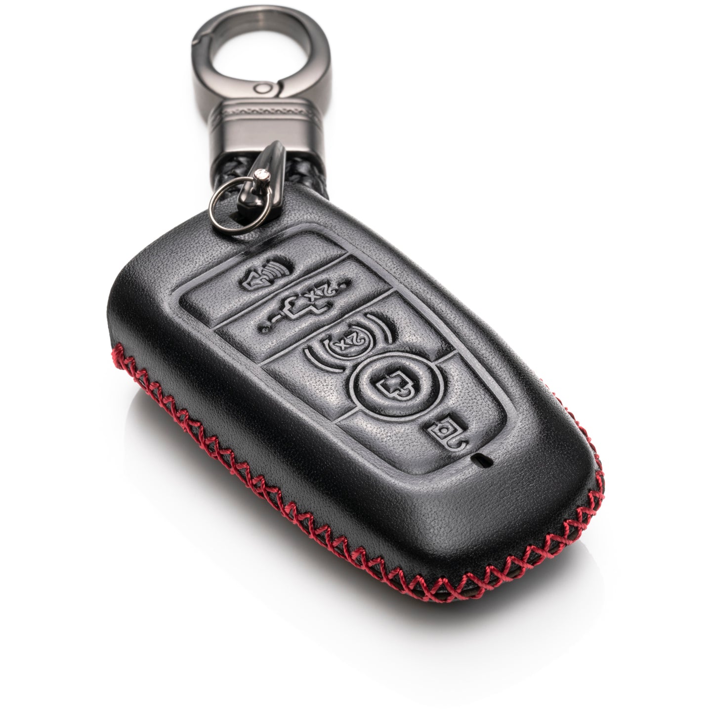 Vitodeco Leather Key Fob Case Compatible for Ford Escape 2025, Bronco 2025, Explorer 2025, Edge 2025, Expedition 2025, F-150, Mustang 2025, F150 2025, 5-Button