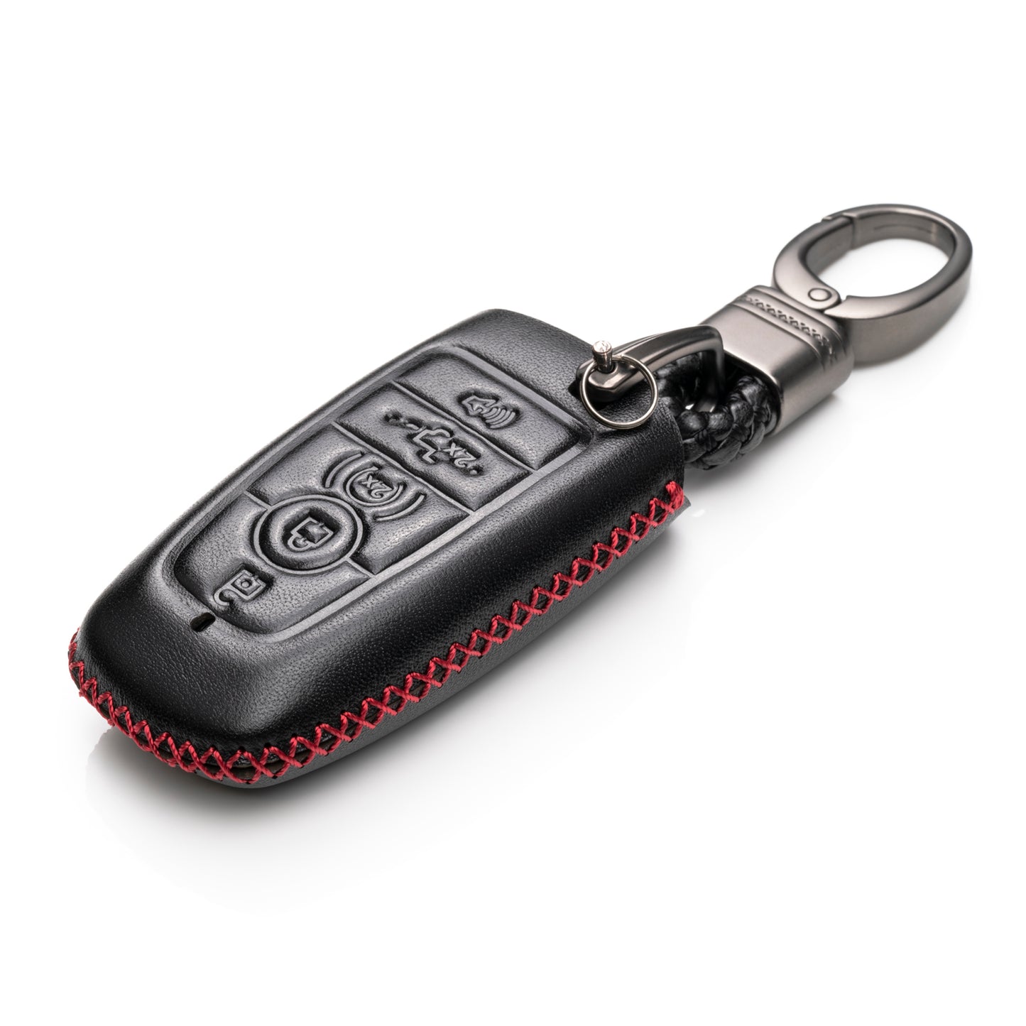 Vitodeco Leather Key Fob Case Compatible for Ford Escape 2025, Bronco 2025, Explorer 2025, Edge 2025, Expedition 2025, F-150, Mustang 2025, F150 2025, 5-Button
