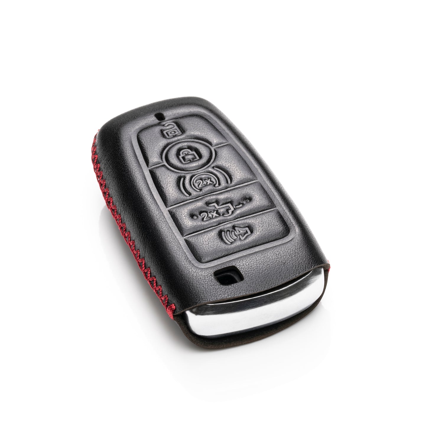 Vitodeco Leather Key Fob Case Compatible for Ford Escape 2025, Bronco 2025, Explorer 2025, Edge 2025, Expedition 2025, F-150, Mustang 2025, F150 2025, 5-Button