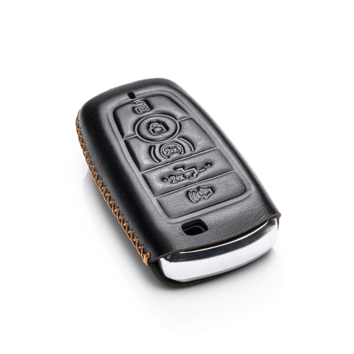Vitodeco Leather Key Fob Case Compatible for Ford Escape 2025, Bronco 2025, Explorer 2025, Edge 2025, Expedition 2025, F-150, Mustang 2025, F150 2025, 5-Button