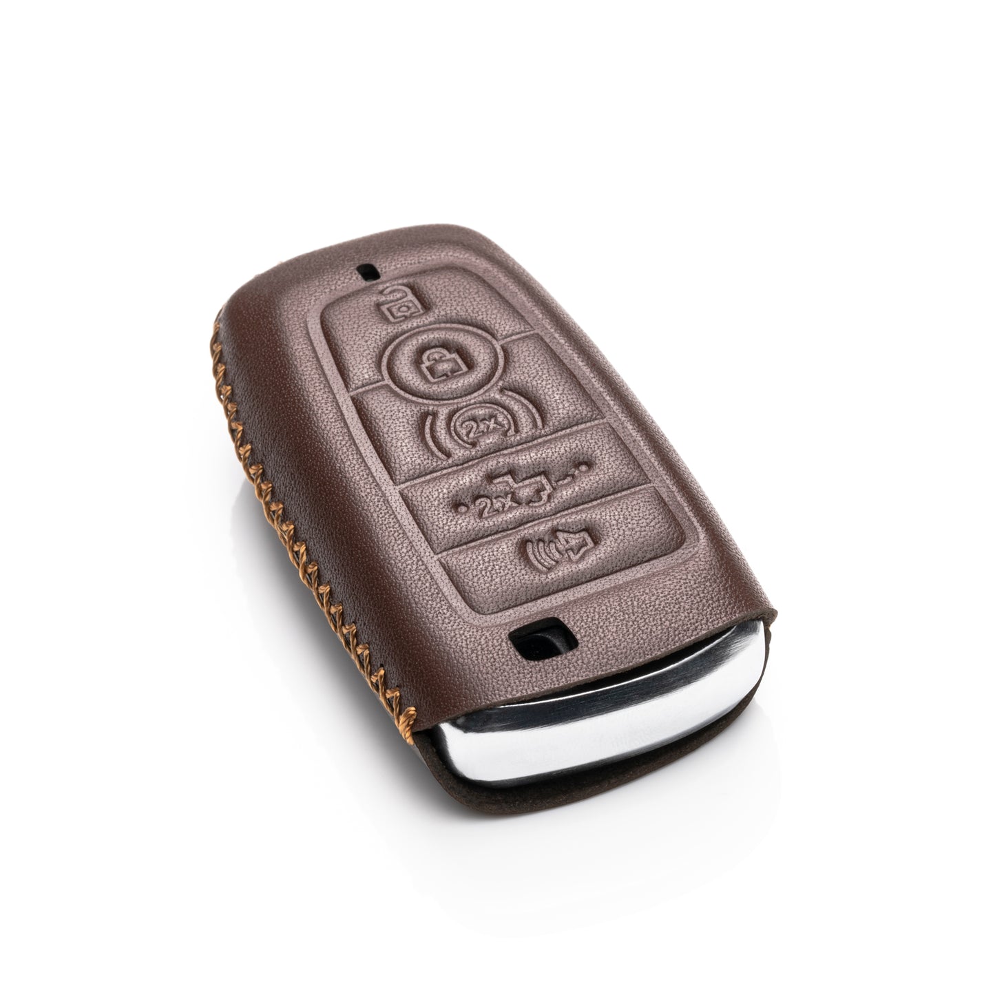 Vitodeco Leather Key Fob Case Compatible for Ford Escape 2025, Bronco 2025, Explorer 2025, Edge 2025, Expedition 2025, F-150, Mustang 2025, F150 2025, 5-Button