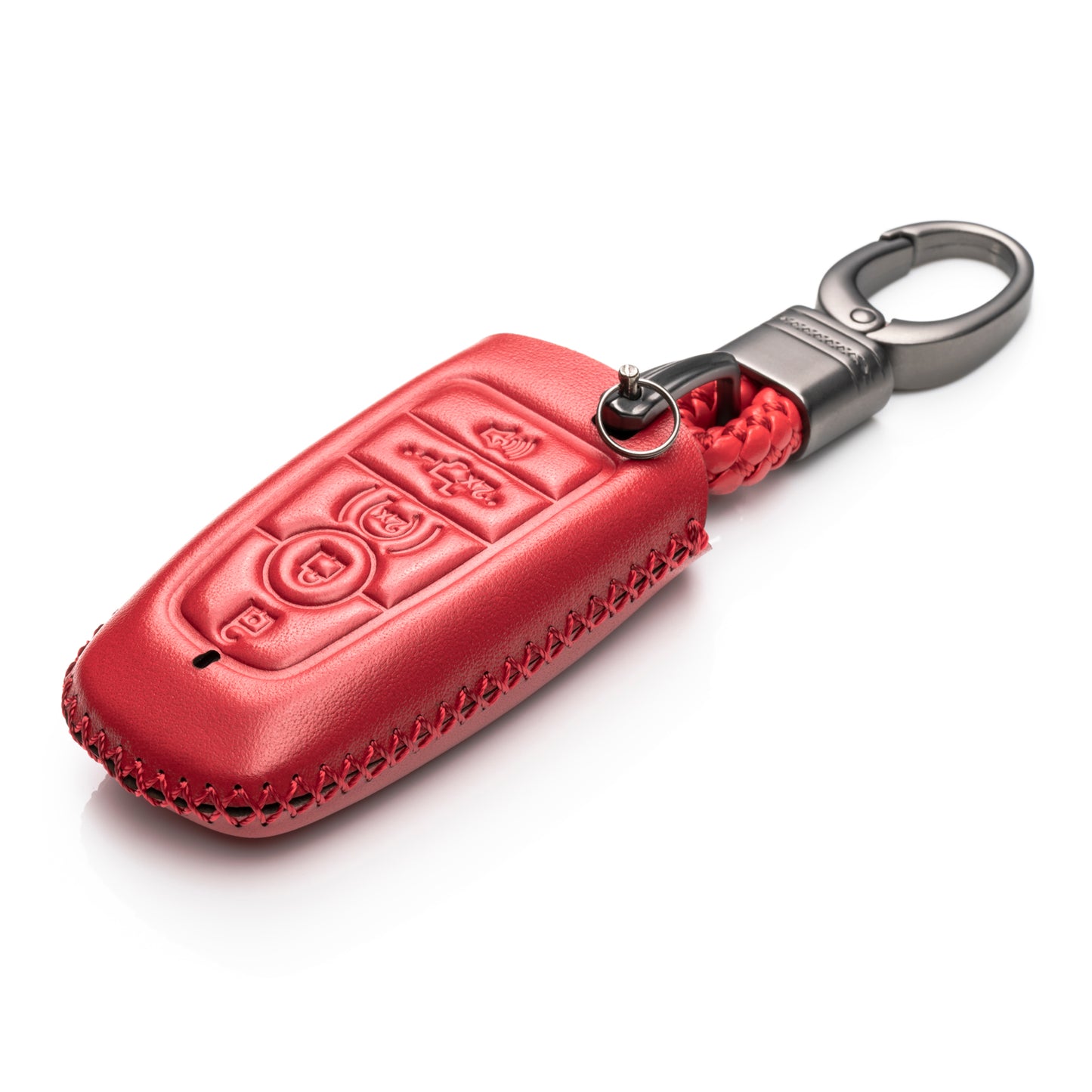 Vitodeco Leather Key Fob Case Compatible for Ford Escape 2025, Bronco 2025, Explorer 2025, Edge 2025, Expedition 2025, F-150, Mustang 2025, F150 2025, 5-Button