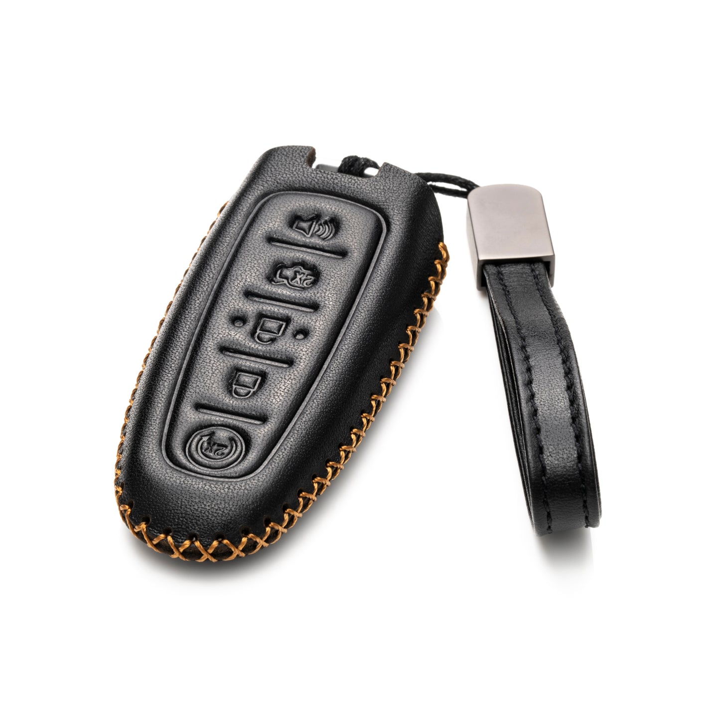 Vitodeco Genuine Leather Smart Key Fob Case Compatible for Lincoln MKT, MKS, Ford Escape, C-max, Edge, Explorer, Expedition, Focus, Flex, Taurus, 5-Button