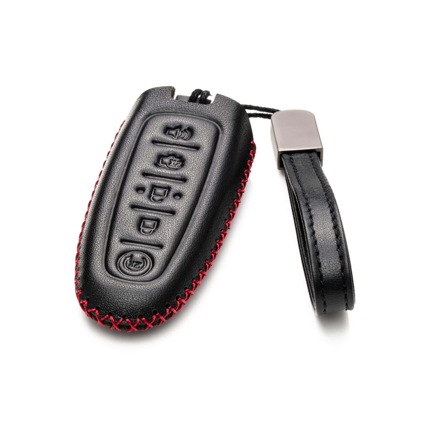 Vitodeco Genuine Leather Smart Key Fob Case Compatible for Lincoln MKT, MKS, Ford Escape, C-max, Edge, Explorer, Expedition, Focus, Flex, Taurus, 5-Button
