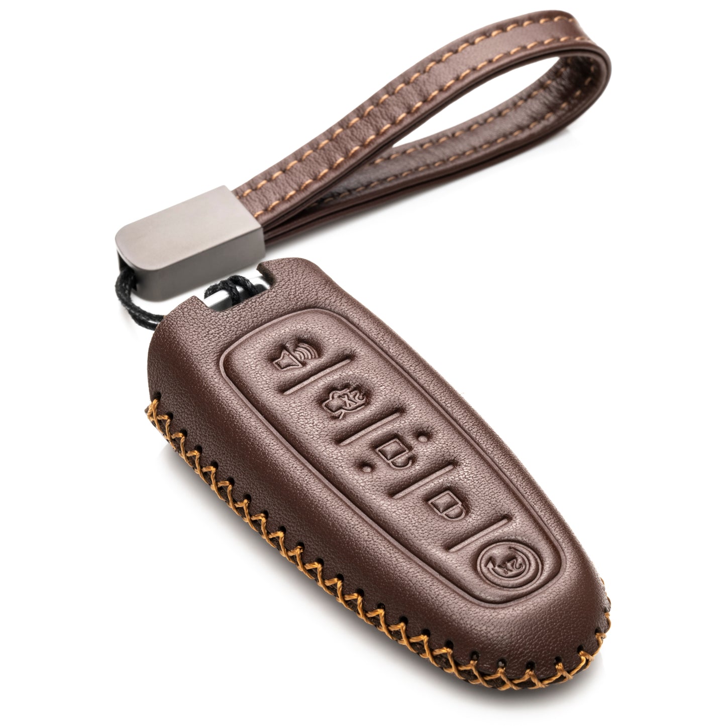 Vitodeco Genuine Leather Smart Key Fob Case Compatible for Lincoln MKT, MKS, Ford Escape, C-max, Edge, Explorer, Expedition, Focus, Flex, Taurus, 5-Button