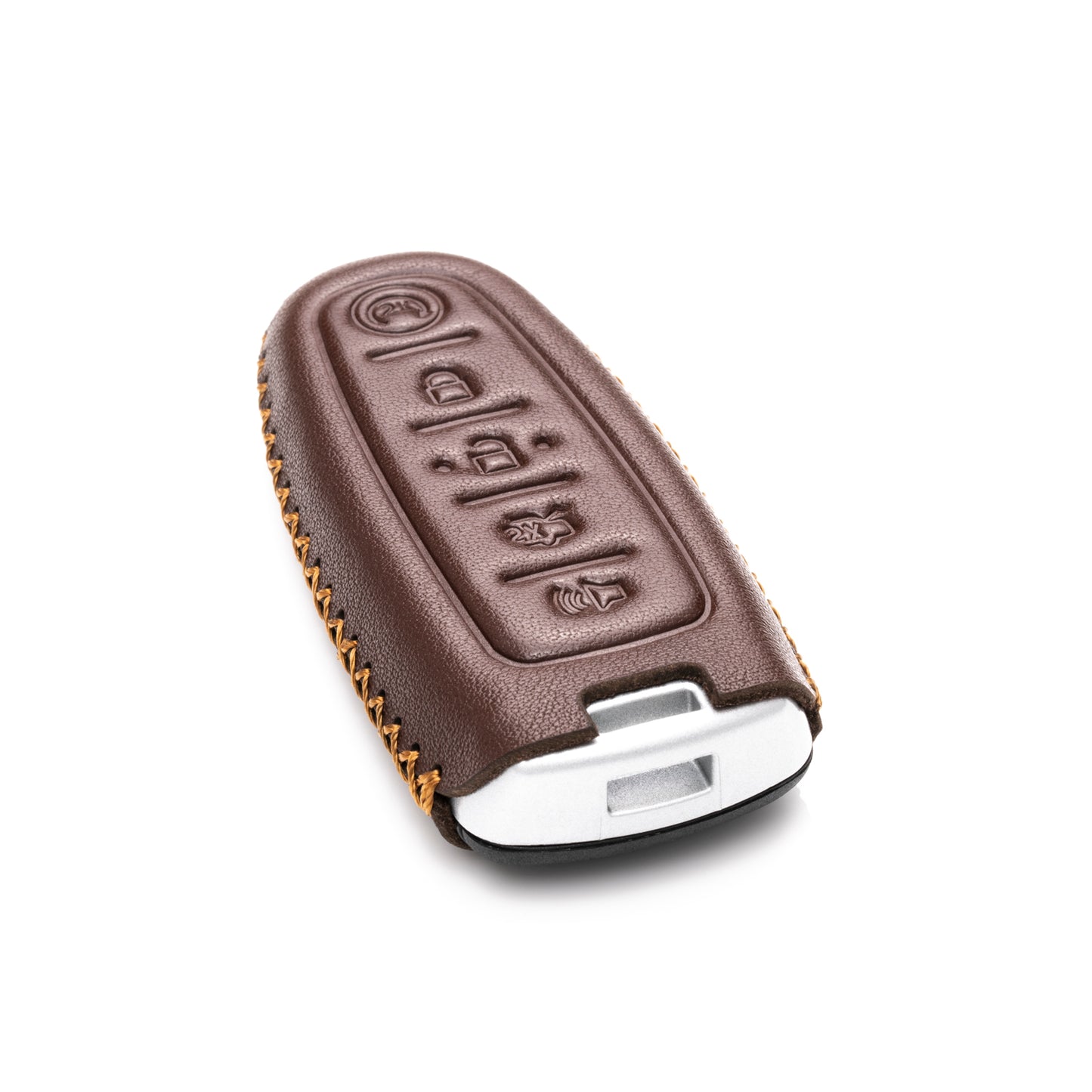 Vitodeco Genuine Leather Smart Key Fob Case Compatible for Lincoln MKT, MKS, Ford Escape, C-max, Edge, Explorer, Expedition, Focus, Flex, Taurus, 5-Button