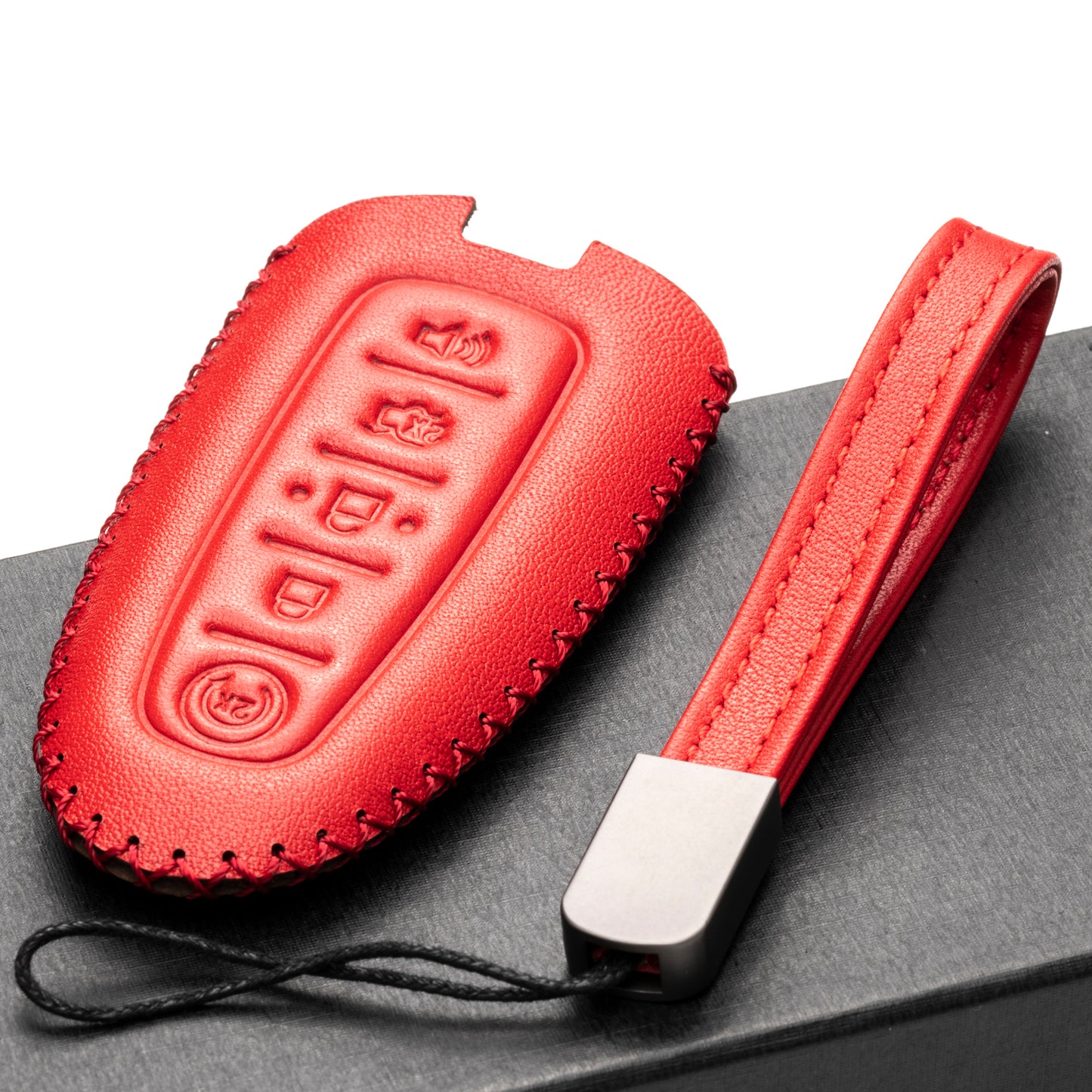 Vitodeco Genuine Leather Smart Key Fob Case Compatible for Lincoln MKT, MKS, Ford Escape, C-max, Edge, Explorer, Expedition, Focus, Flex, Taurus, 5-Button