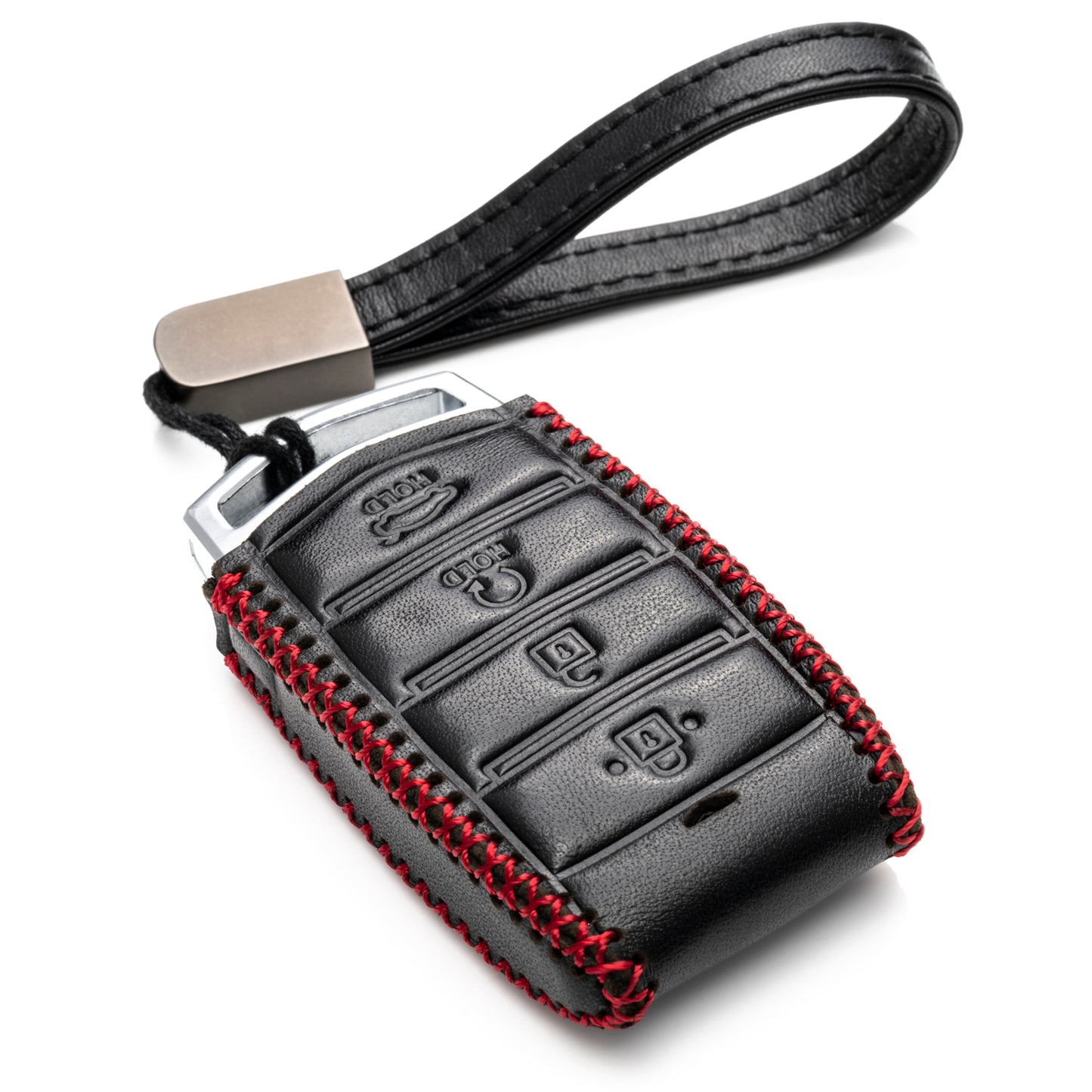 Vitodeco Leather Key Fob Case Compatible for 2017-2020 Genesis G70, G80, G90, Remote Start, 4-Button
