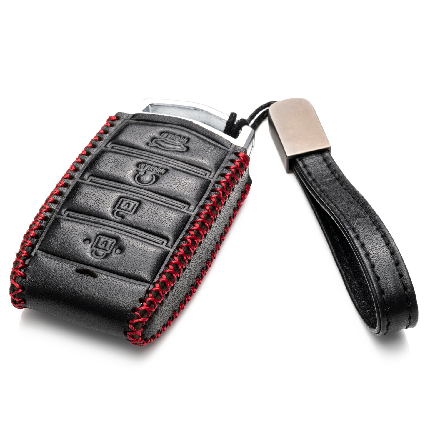 Vitodeco Leather Key Fob Case Compatible for 2017-2020 Genesis G70, G80, G90, Remote Start, 4-Button
