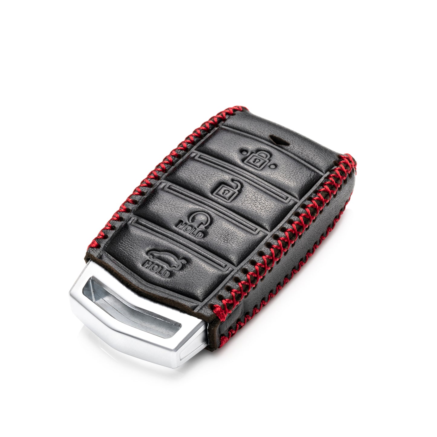 Vitodeco Leather Key Fob Case Compatible for 2017-2020 Genesis G70, G80, G90, Remote Start, 4-Button