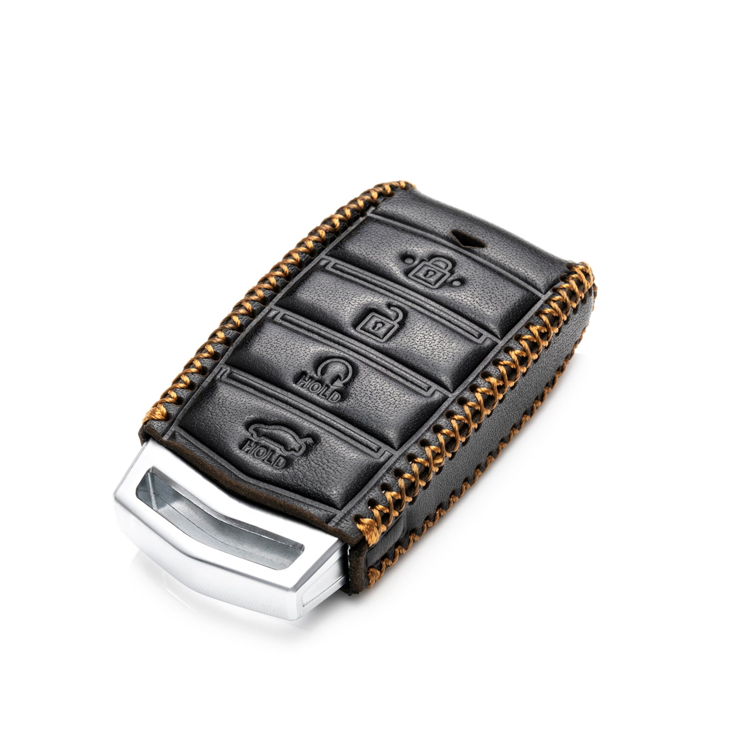 Vitodeco Leather Key Fob Case Compatible for 2017-2020 Genesis G70, G80, G90, Remote Start, 4-Button