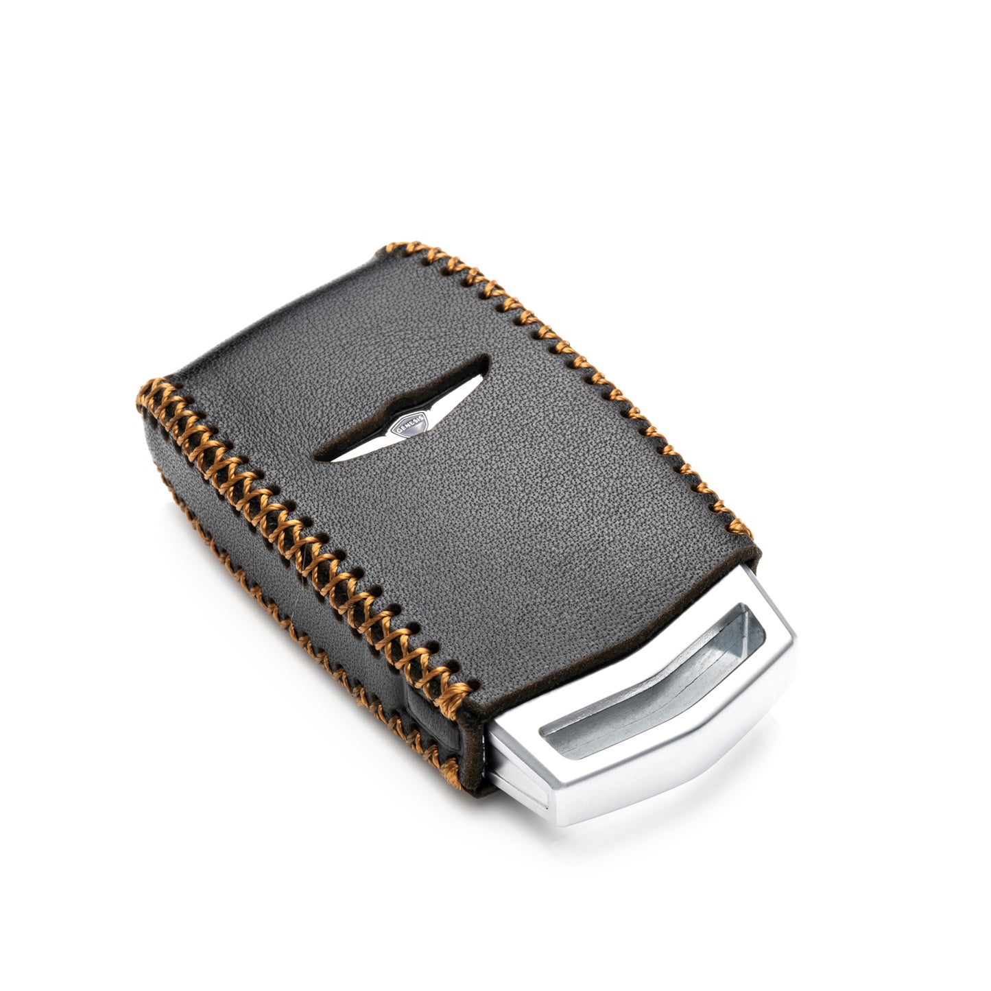 Vitodeco Leather Key Fob Case Compatible for 2017-2020 Genesis G70, G80, G90, Remote Start, 4-Button
