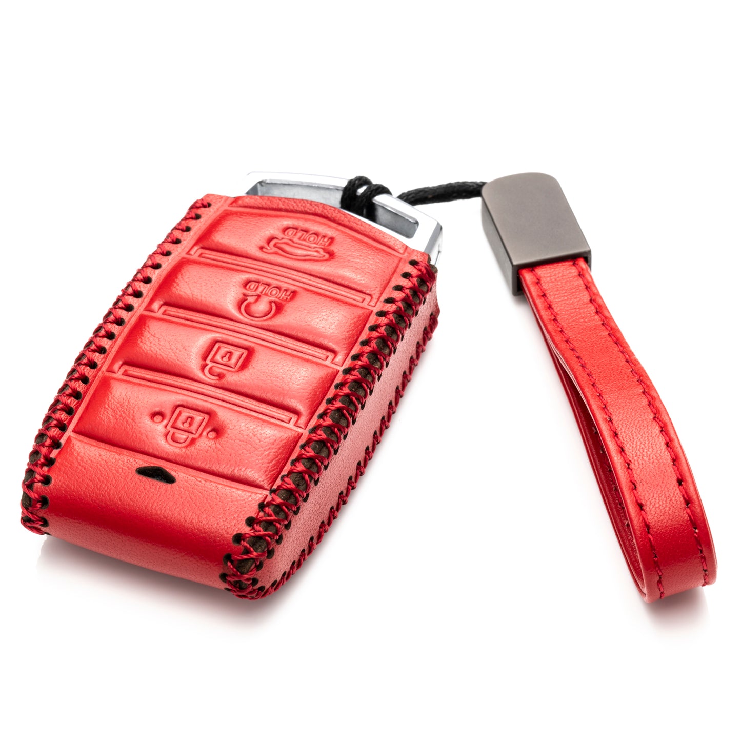 Vitodeco Leather Key Fob Case Compatible for 2017-2020 Genesis G70, G80, G90, Remote Start, 4-Button