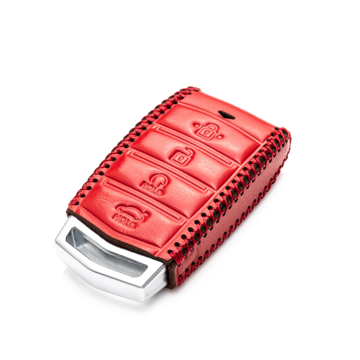 Vitodeco Leather Key Fob Case Compatible for 2017-2020 Genesis G70, G80, G90, Remote Start, 4-Button