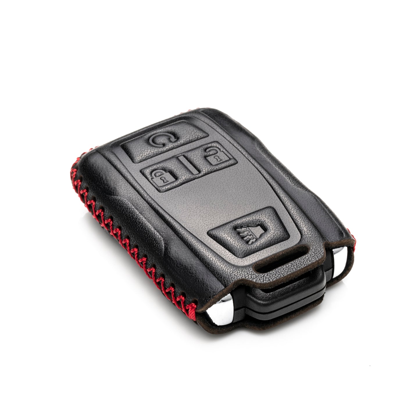 Vitodeco Leather Key Fob Case Compatible for 2019-2021 GMC Sierra, Canyon, Chevy Silverado 1500, Tahoe, Colorado, Suburban, 4-Button