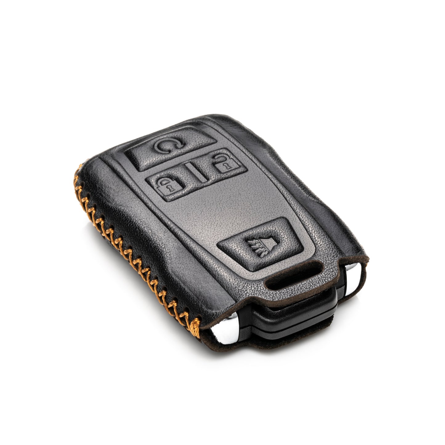 Vitodeco Leather Key Fob Case Compatible for 2019-2021 GMC Sierra, Canyon, Chevy Silverado 1500, Tahoe, Colorado, Suburban, 4-Button