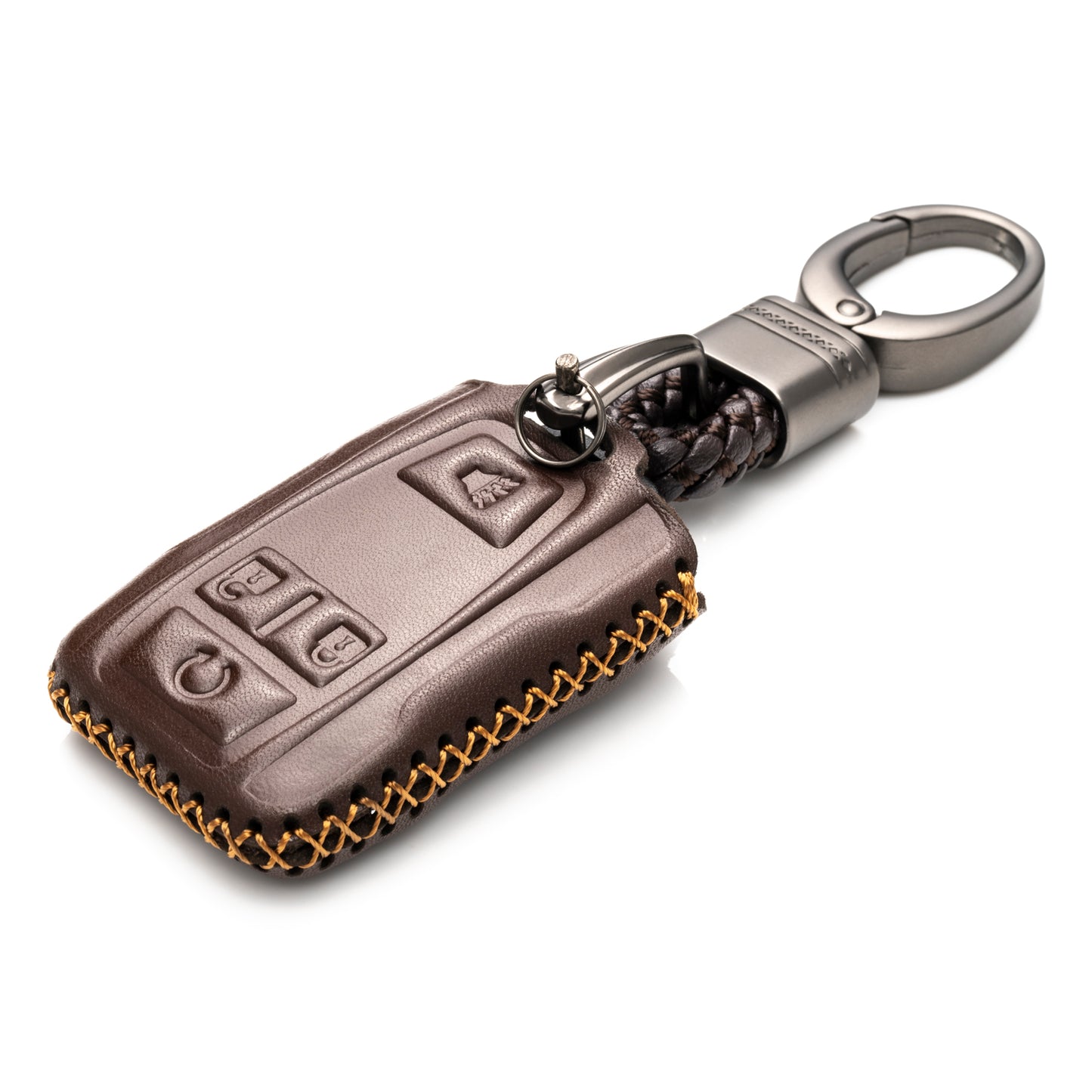 Vitodeco Leather Key Fob Case Compatible for 2019-2021 GMC Sierra, Canyon, Chevy Silverado 1500, Tahoe, Colorado, Suburban, 4-Button