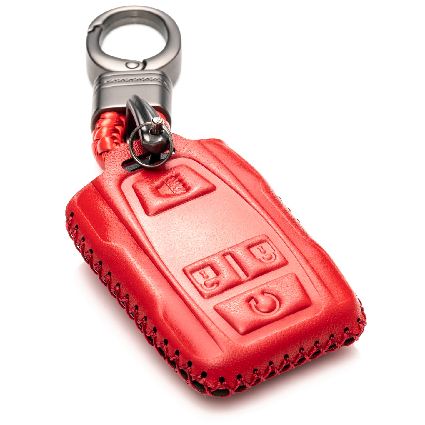 Vitodeco Leather Key Fob Case Compatible for 2019-2021 GMC Sierra, Canyon, Chevy Silverado 1500, Tahoe, Colorado, Suburban, 4-Button