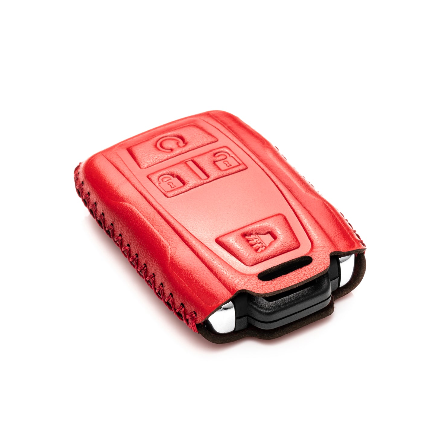 Vitodeco Leather Key Fob Case Compatible for 2019-2021 GMC Sierra, Canyon, Chevy Silverado 1500, Tahoe, Colorado, Suburban, 4-Button