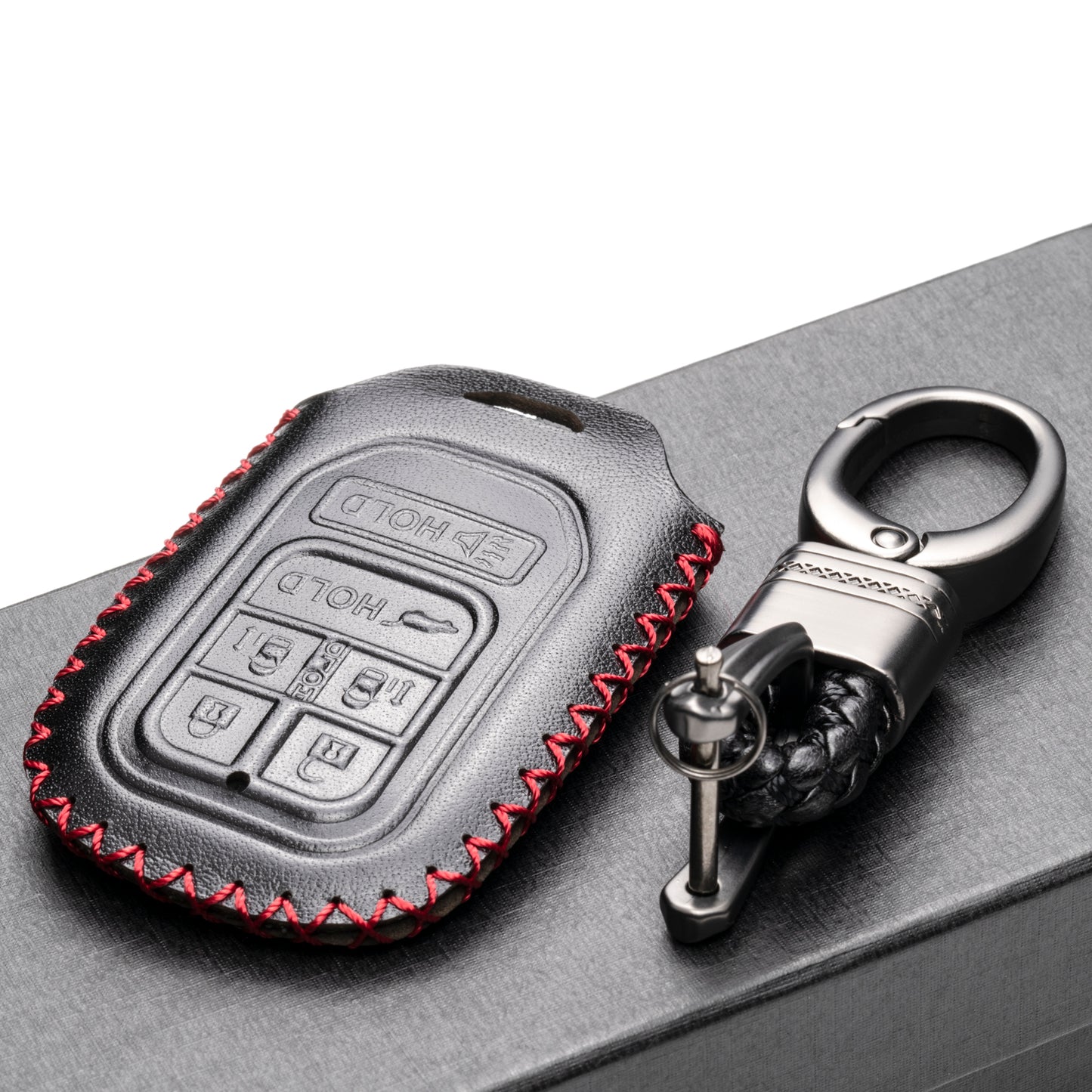 Vitodeco Leather Key Fob Case Compatible for 2014-2019 Honda Odyssey, 6-Button