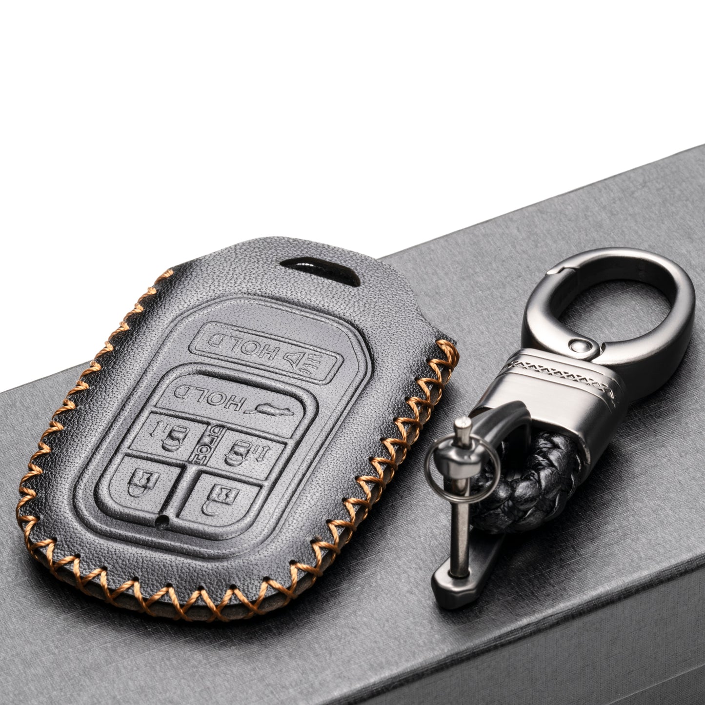 Vitodeco Leather Key Fob Case Compatible for 2014-2019 Honda Odyssey, 6-Button
