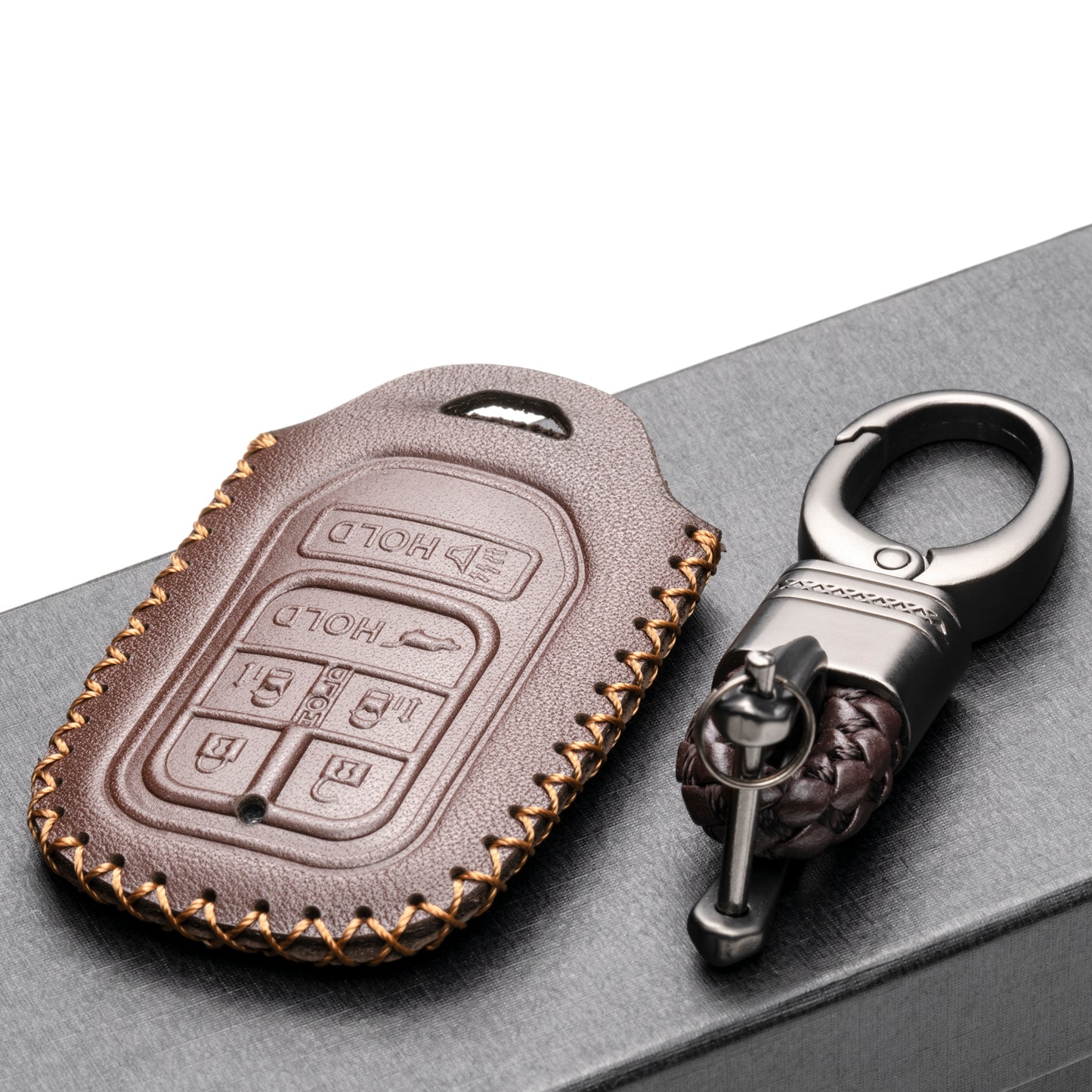 Vitodeco Leather Key Fob Case Compatible for 2014-2019 Honda Odyssey, 6-Button