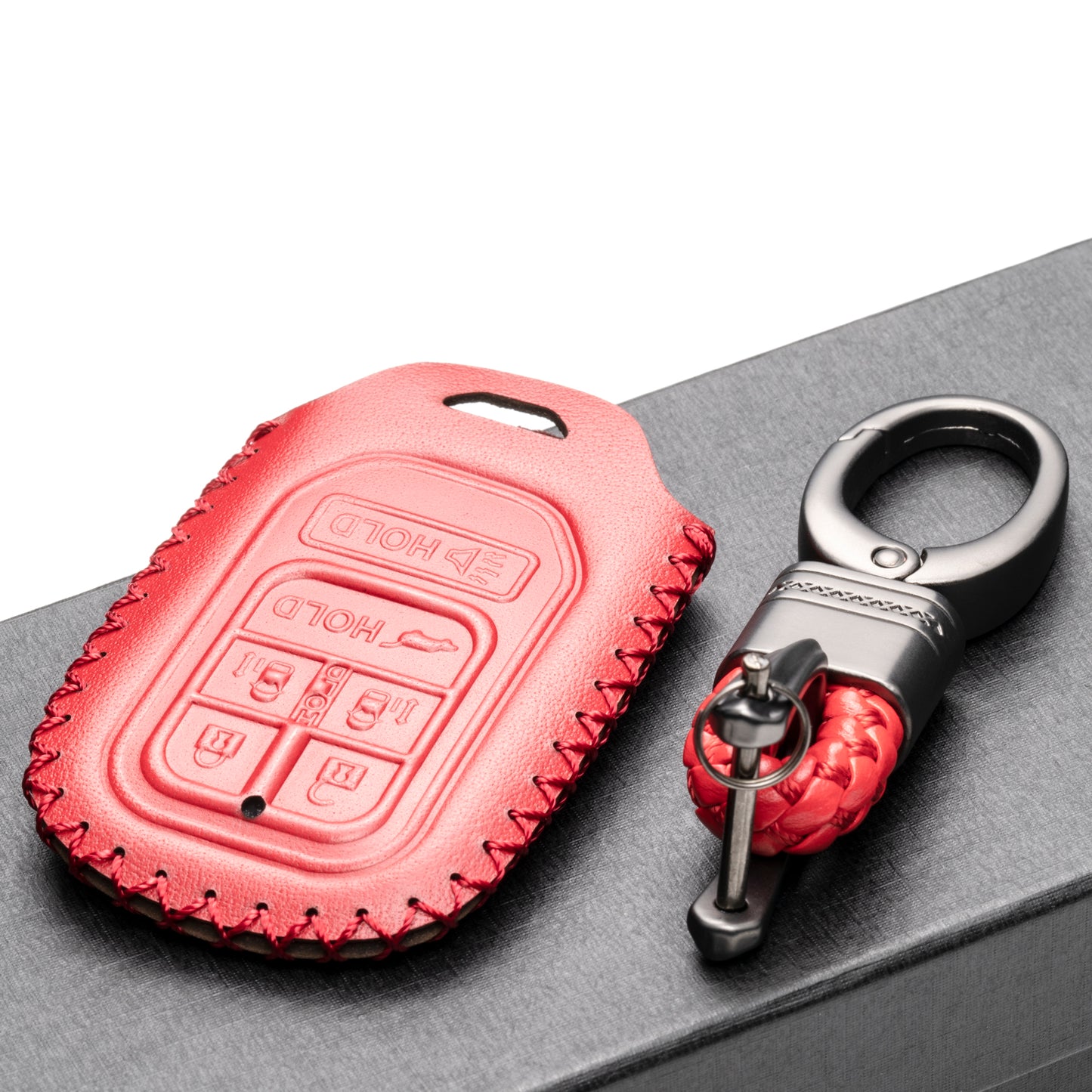 Vitodeco Leather Key Fob Case Compatible for 2014-2019 Honda Odyssey, 6-Button