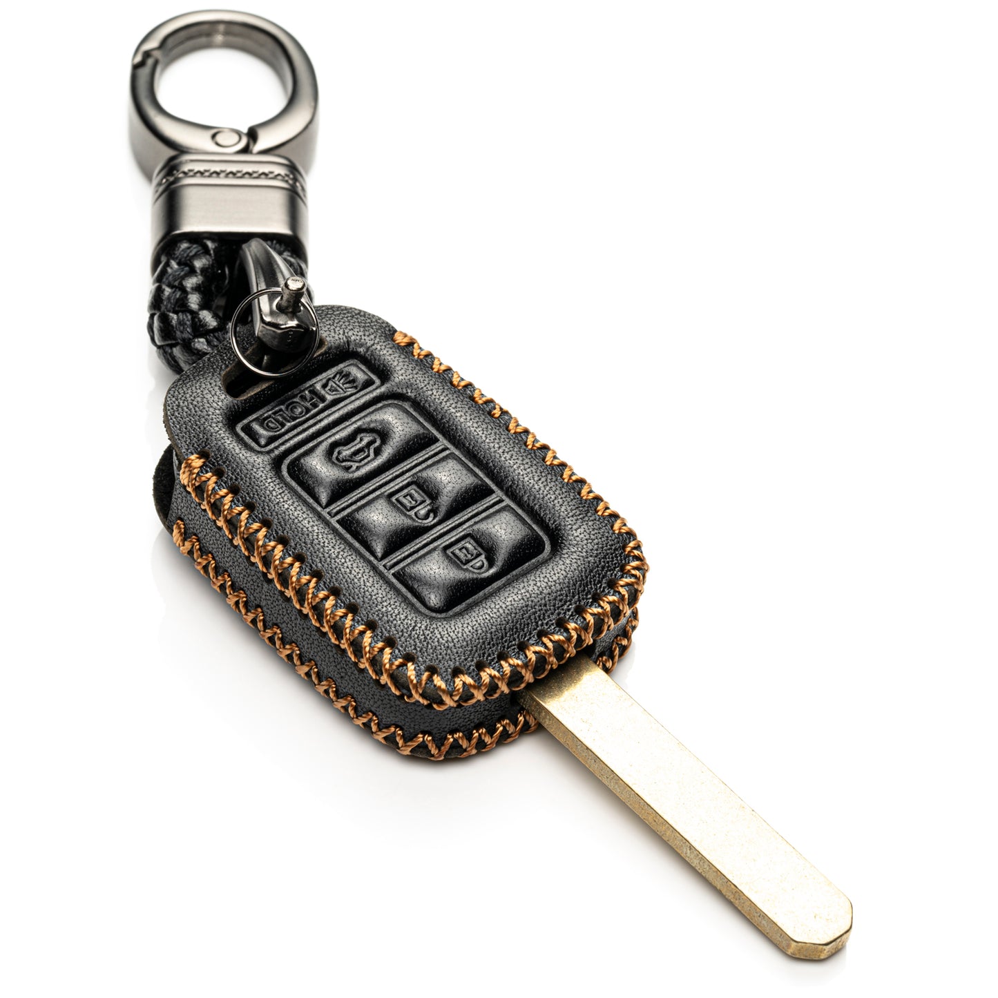 Vitodeco Leather Key Fob Case Compatible for 2013-2017 Honda Civic, Accord, CR-V, 4-Button