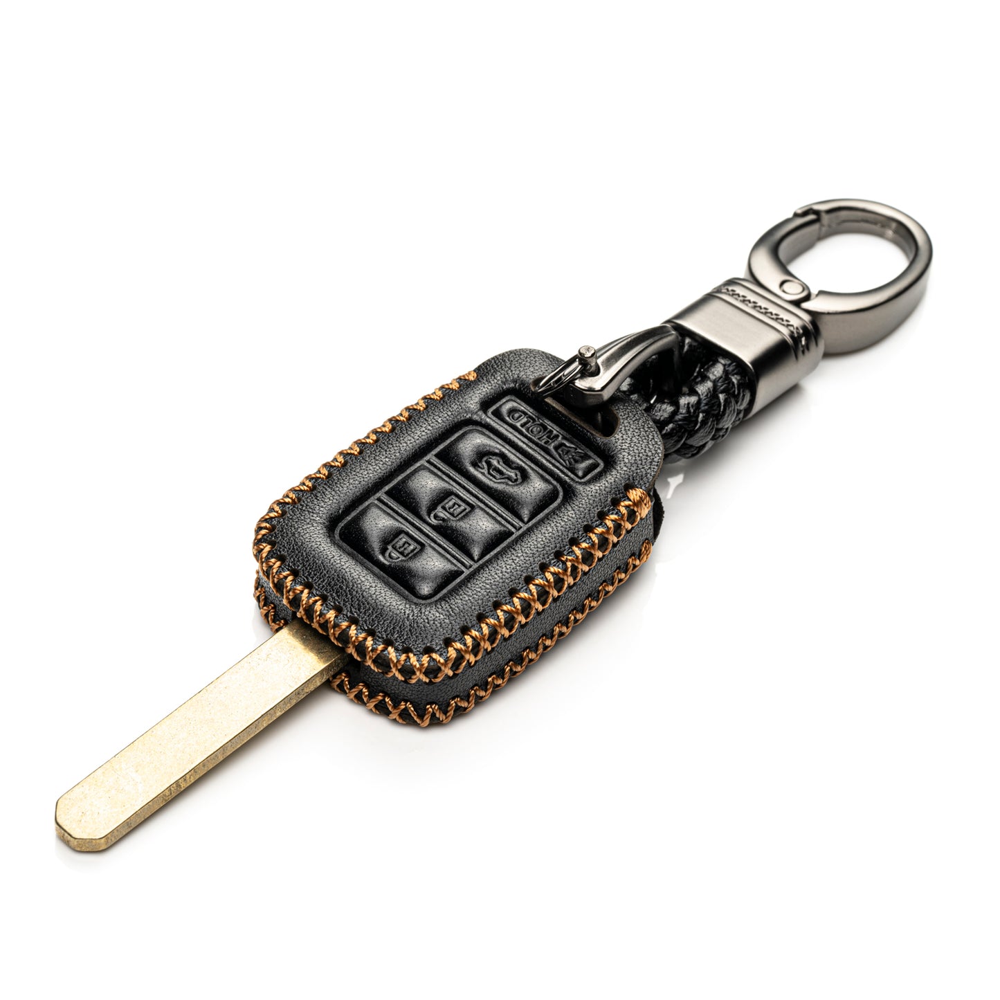 Vitodeco Leather Key Fob Case Compatible for 2013-2017 Honda Civic, Accord, CR-V, 4-Button