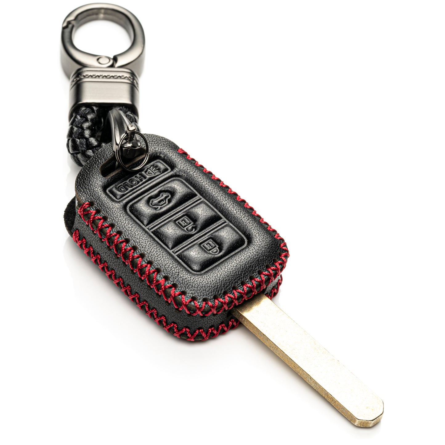 Vitodeco Leather Key Fob Case Compatible for 2013-2017 Honda Civic, Accord, CR-V, 4-Button