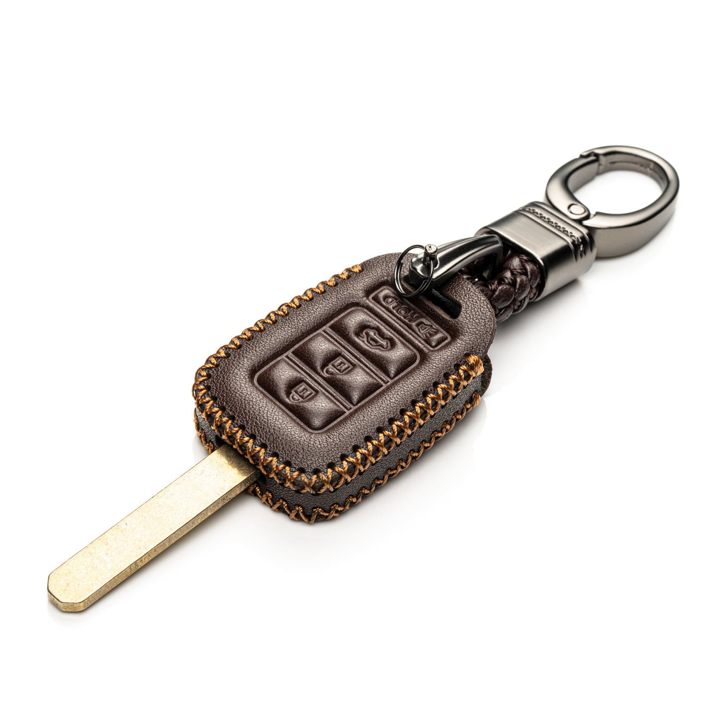Vitodeco Leather Key Fob Case Compatible for 2013-2017 Honda Civic, Accord, CR-V, 4-Button